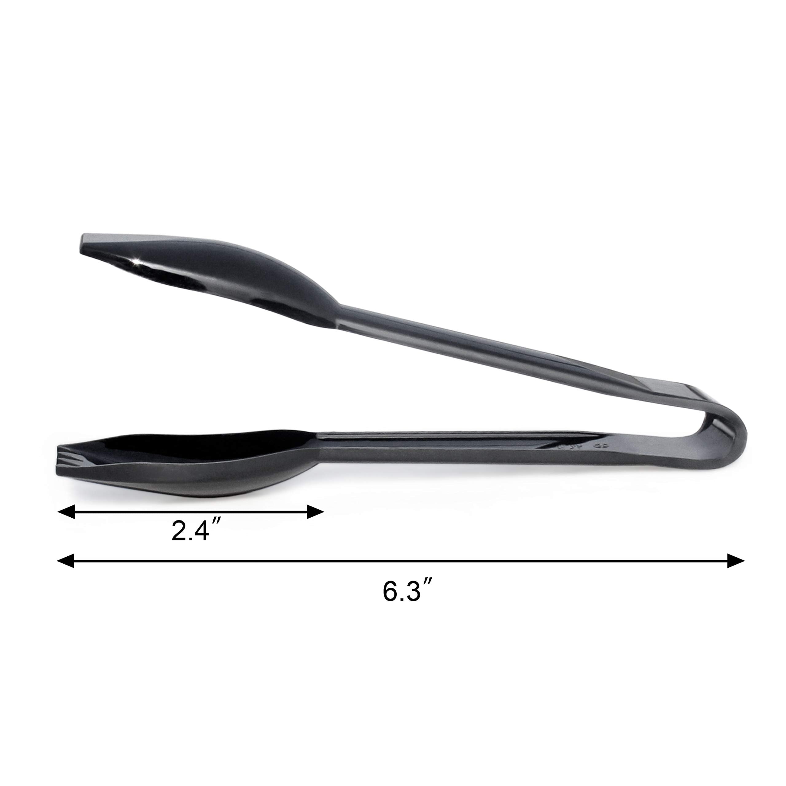 New Star Foodservice 42290 Utility Tong, High Heat Plastic, Straight Edge, 6 Inch, Set Of 12, Black