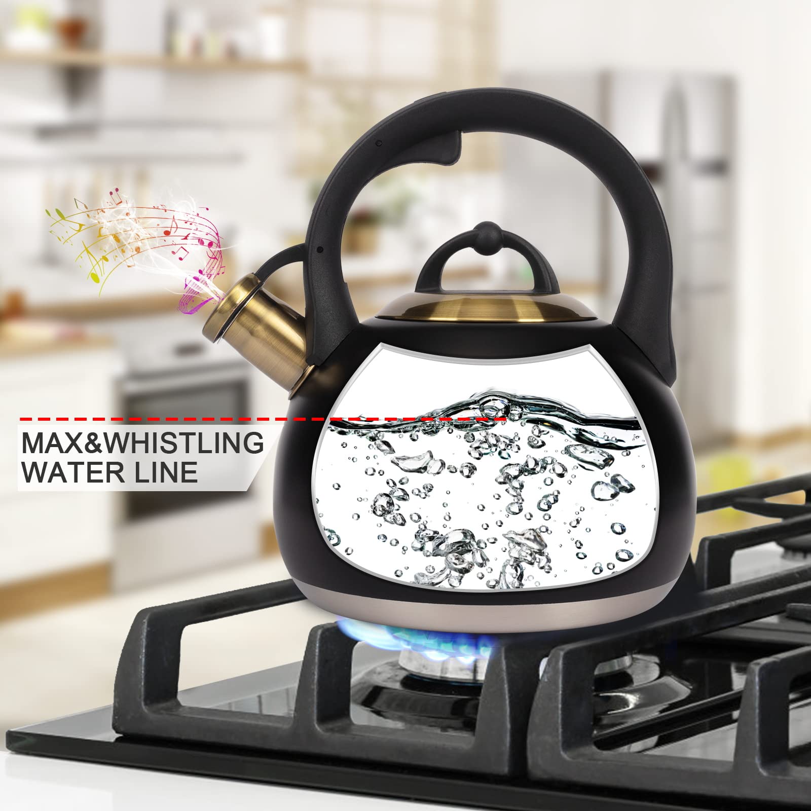 Tea Kettle For Stovetop, Food Grade Stainless Steel Water Kettle, Tea Pot For Home & Kitchen, 3.1 Quart