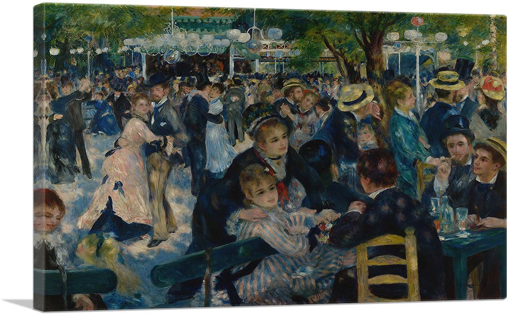 Artcanvas Dance At Le Moulin De La Galette 1876 Canvas Art Print Stretched Framed Painting Picture Poster Giclee Wall Decor By P