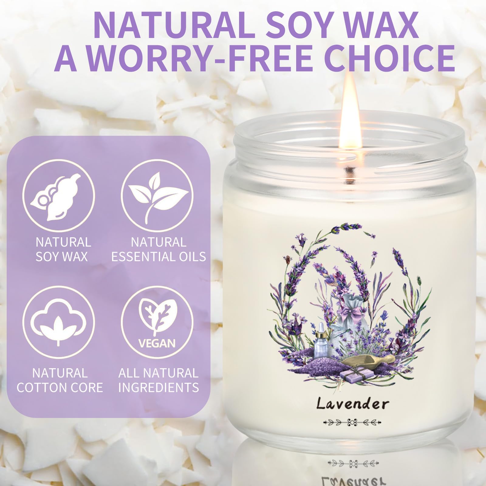 6 Pack Candles for Home Scented, Aromatherapy Candle Gift Set for Women, 37.8oz Natural Soy Wax Long Lasting Candle Set Gifts fo