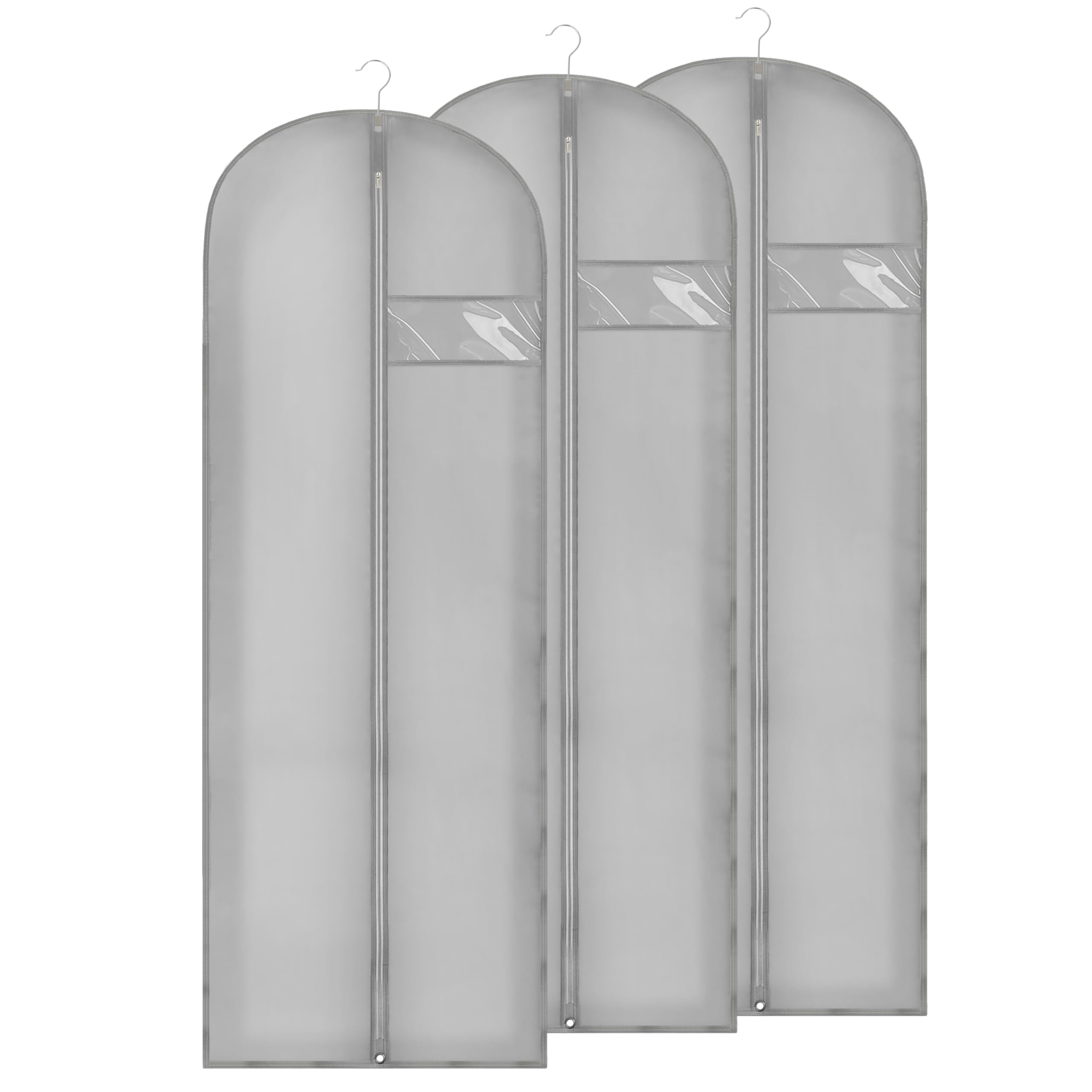 Beiskll Dress Bags For Gowns Long, 65'' Garment Bags For Hanging Clothes And Travel, Suit Bag For Storage, Clear Foldable Garmen
