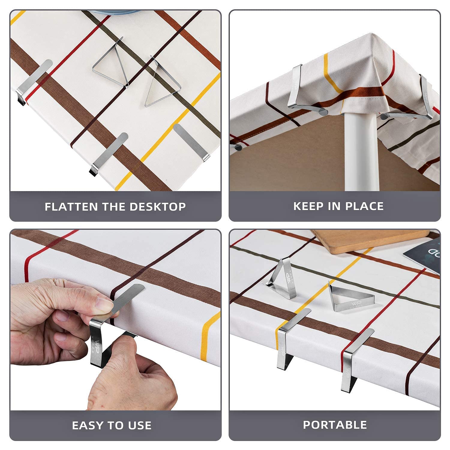 Ozozo 12 Pack Tablecloth Clips - Tablecloth Clips For Outdoor Tables Stainless Steel Picnic Tablecloth Clips Heavy Duty Table Cl