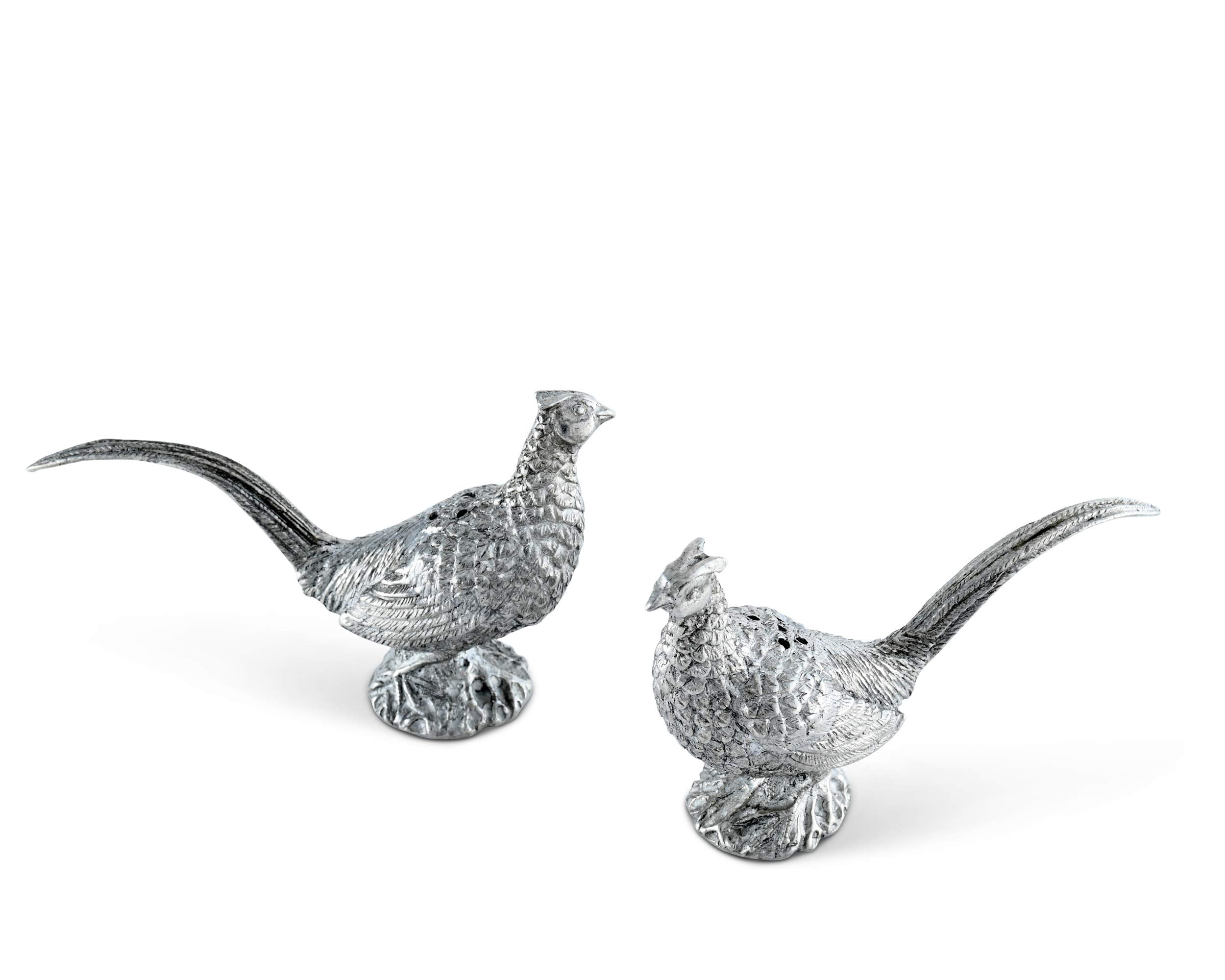 Vagabond House Pewter Pheasants Salt And Pepper Shaker Set Woodland Table D  Cor S/P Shaker 2 Inch Tall