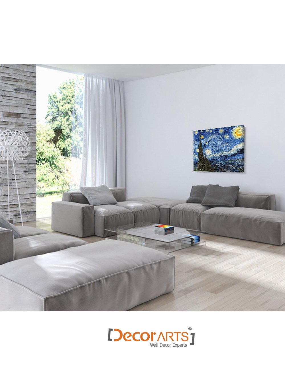 Decorarts - Starry Night By Vincent Van Gogh. Oil Painting Reproduction. Giclee Print On Canvas. Ready To Hang Wall Art For Home