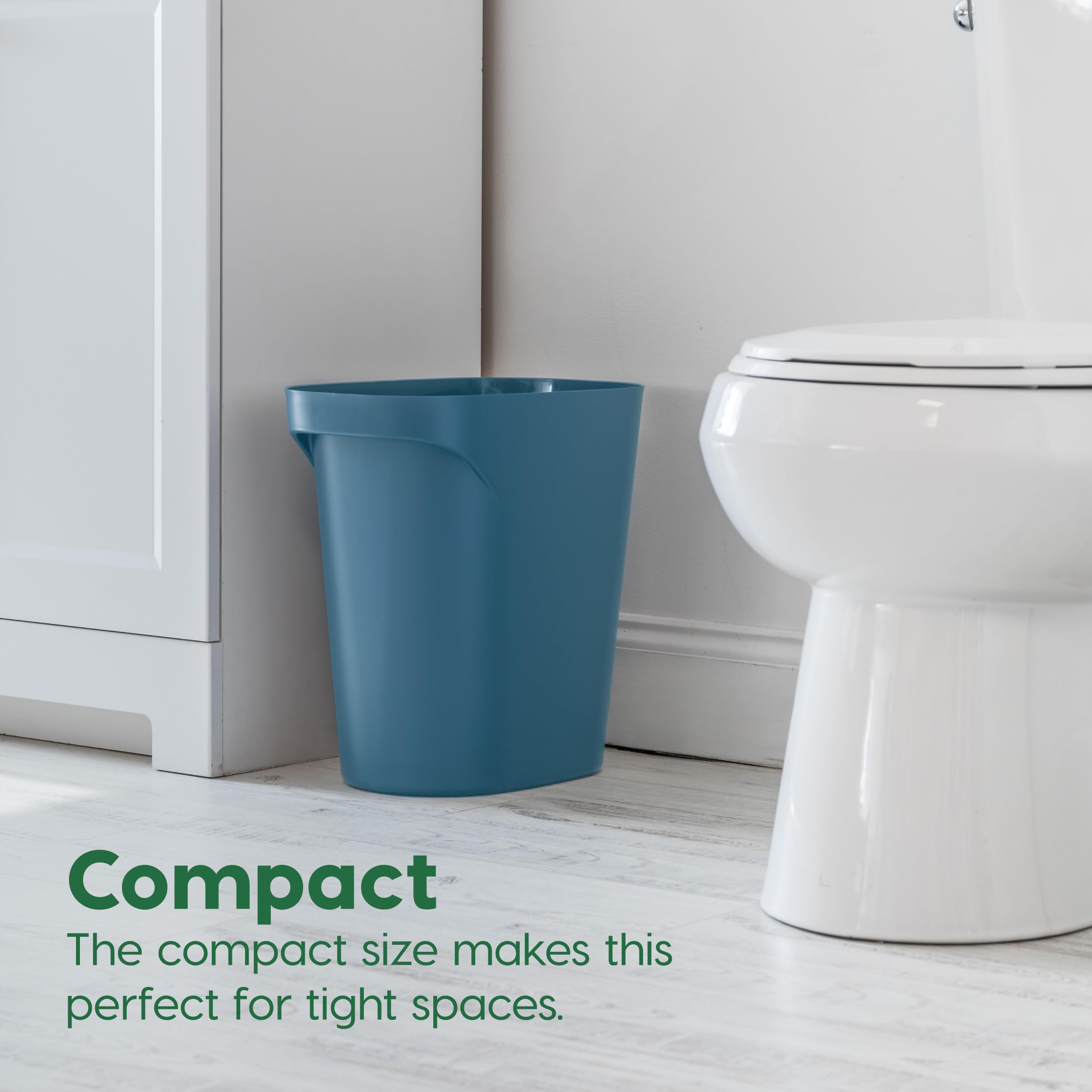 Iris Usa 6 Gallon / 24 Quart Trash Garbage Cans Plastic Wastebasket Set, 3-Pack, For Home Office Kitchen Bedroom Bathroom, With