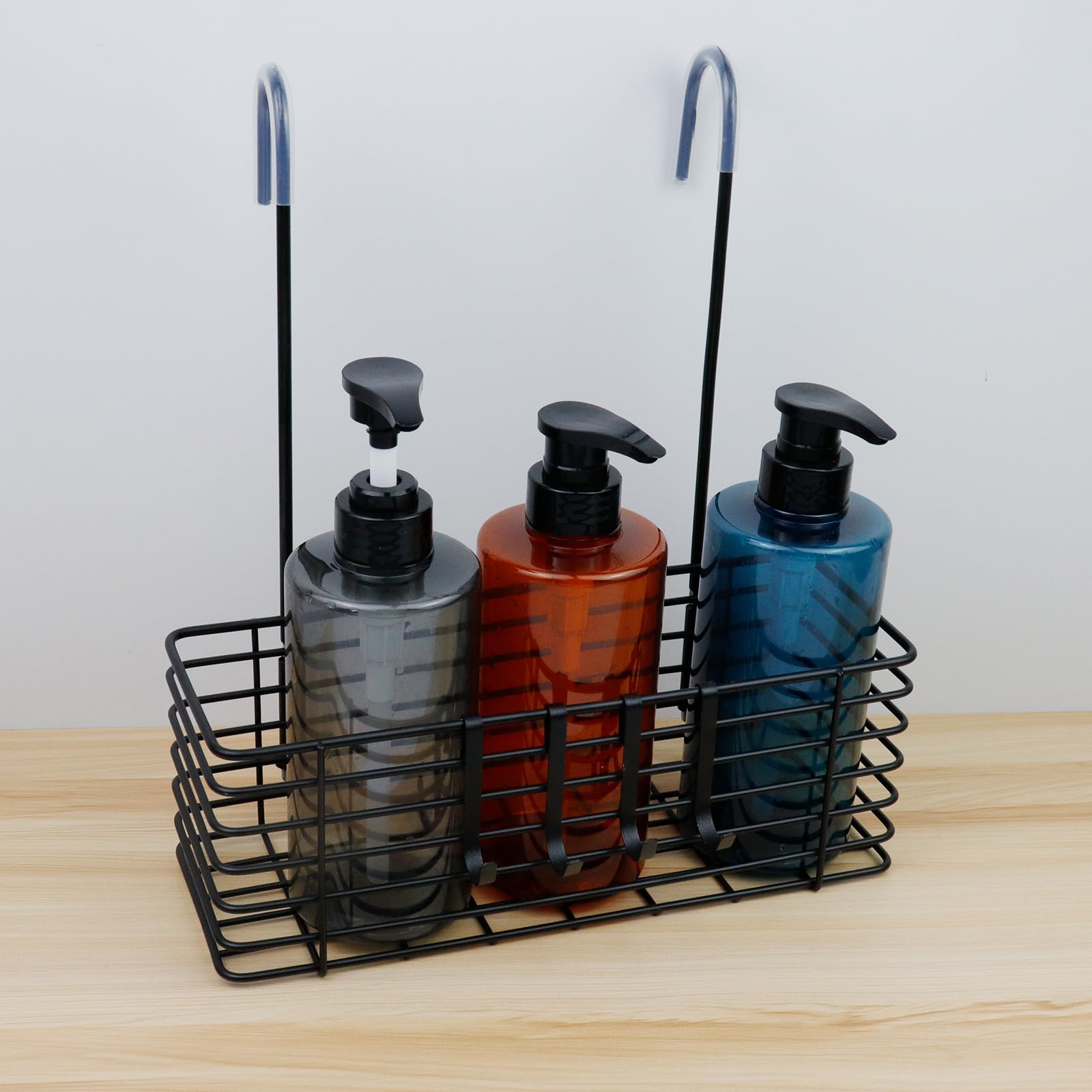 Antrader Hanging Shower Rack,Shower Caddy Hanging,Hung On The Faucet Or The Door,The Back Hook Can Be Rotated,No Drilling,304 St