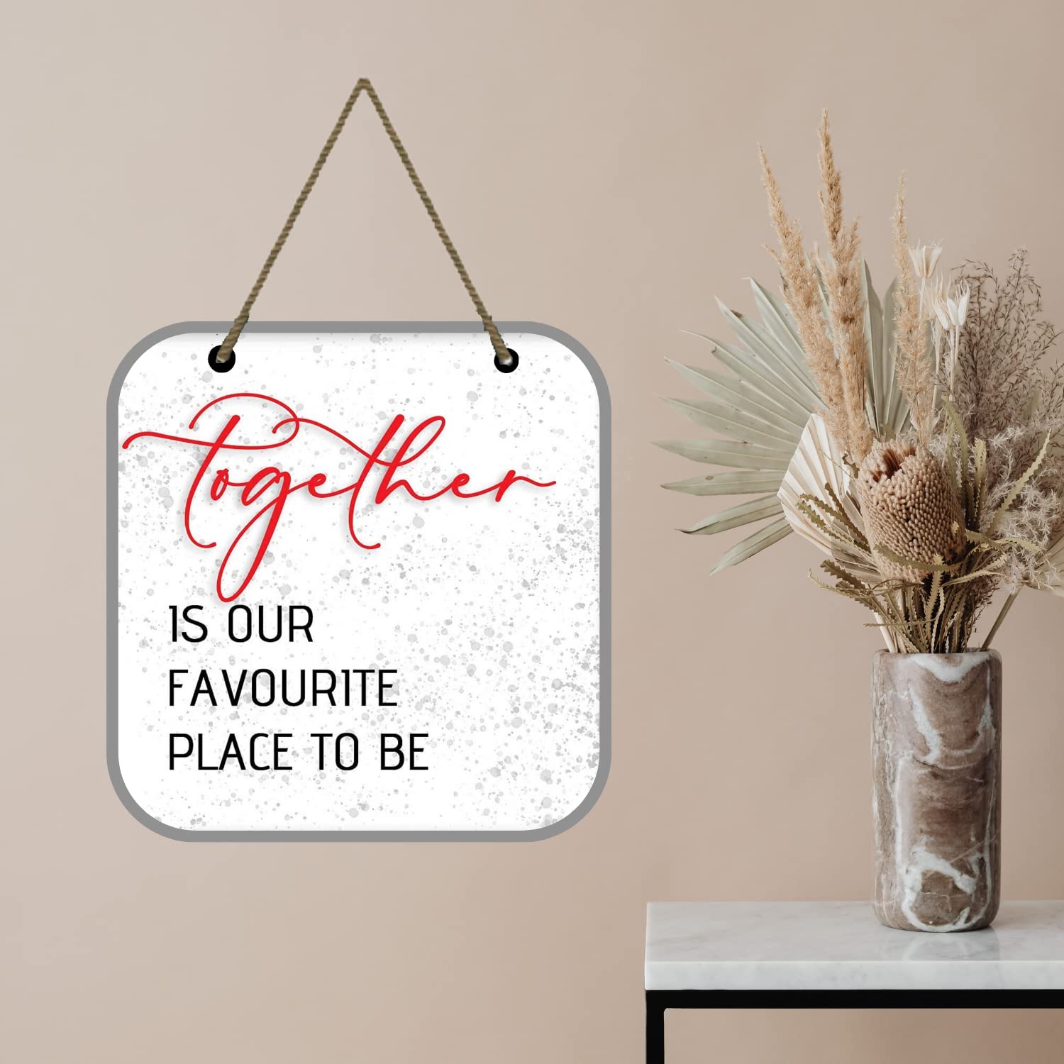 Webelkart Decorative Together Is Our Favourite Place To Be Wooden Wall Hanging/Wall Sculpture For Home And Living Room/Wall Deco