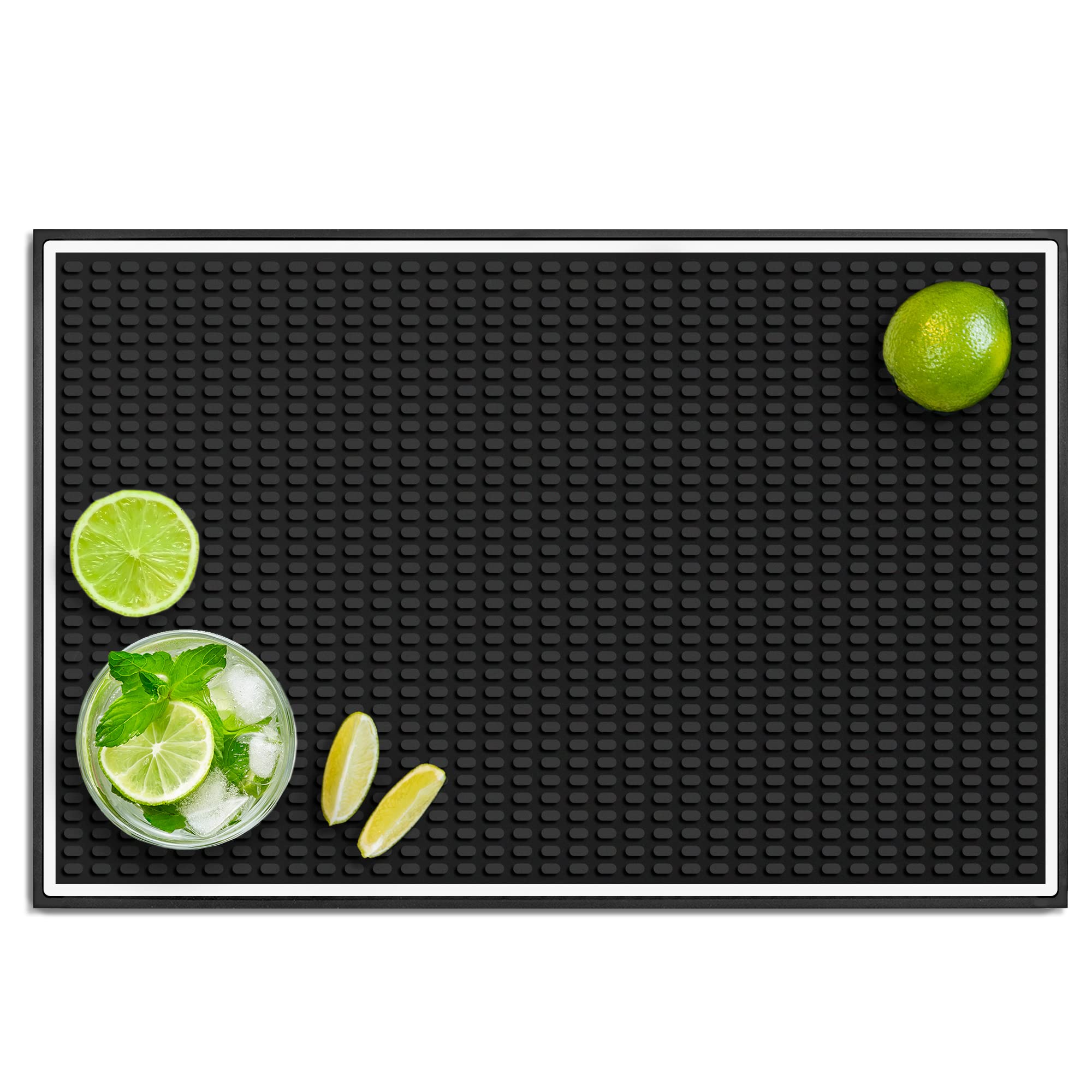 Premium Bar Mat For Home Bar: Elegant Bar Mats For Countertop With White Border - Essential Bar Accessories For The Home Bar Set