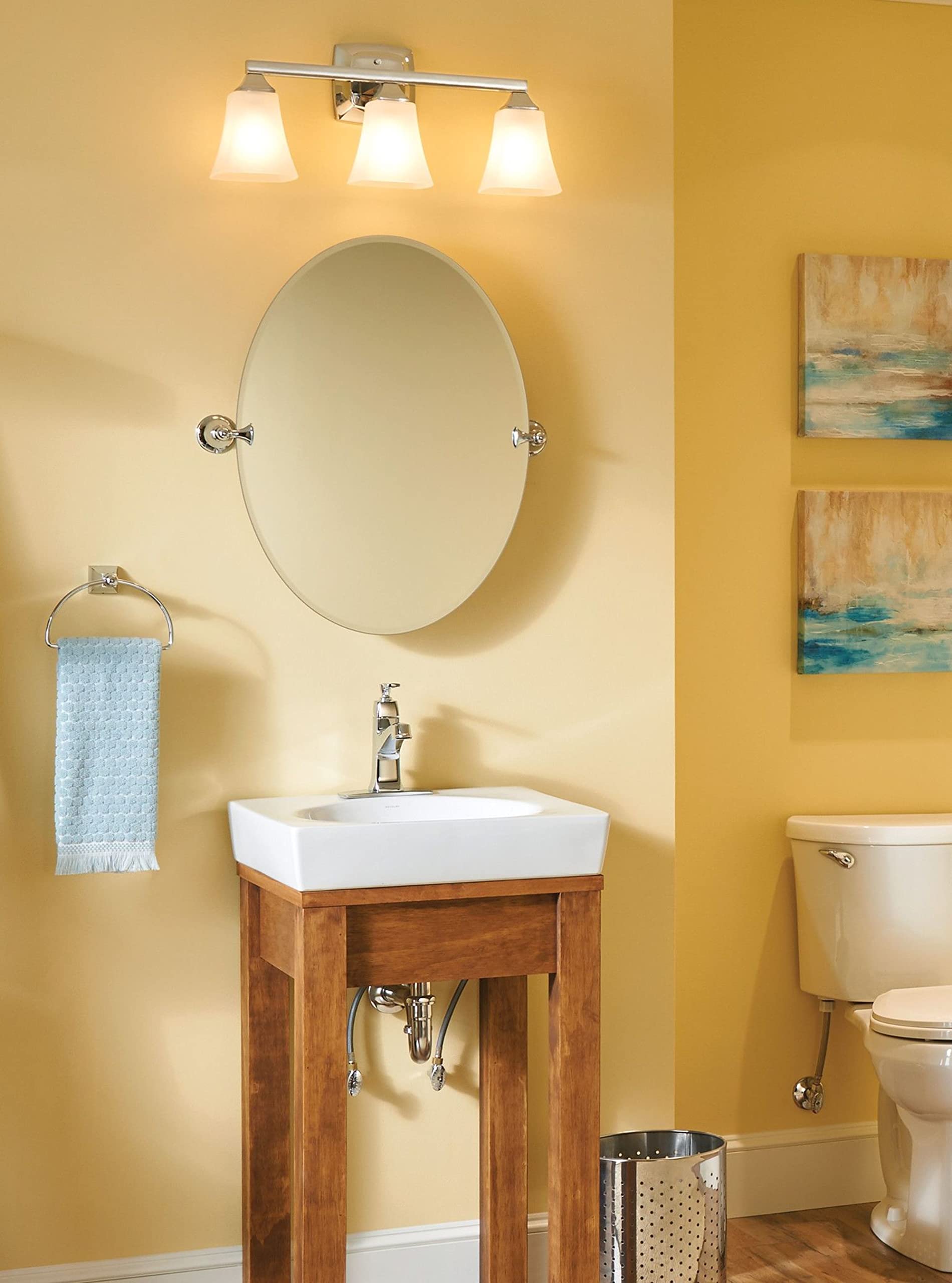 Moen Dn8386Ch Retreat Collection Bathroom Hand Towel Ring With Hardware, Chrome