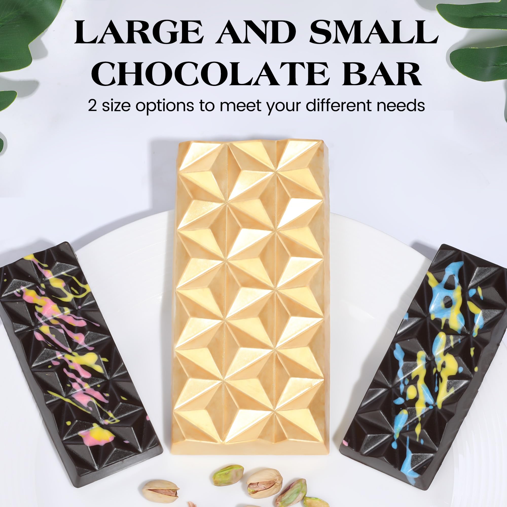 Fimary 2 Pcs Break Apart Chocolate Molds Silicone Deep, Stuffed Candy Bar Molds Silicone Shapes, Silicone Molds For Wax Melts La