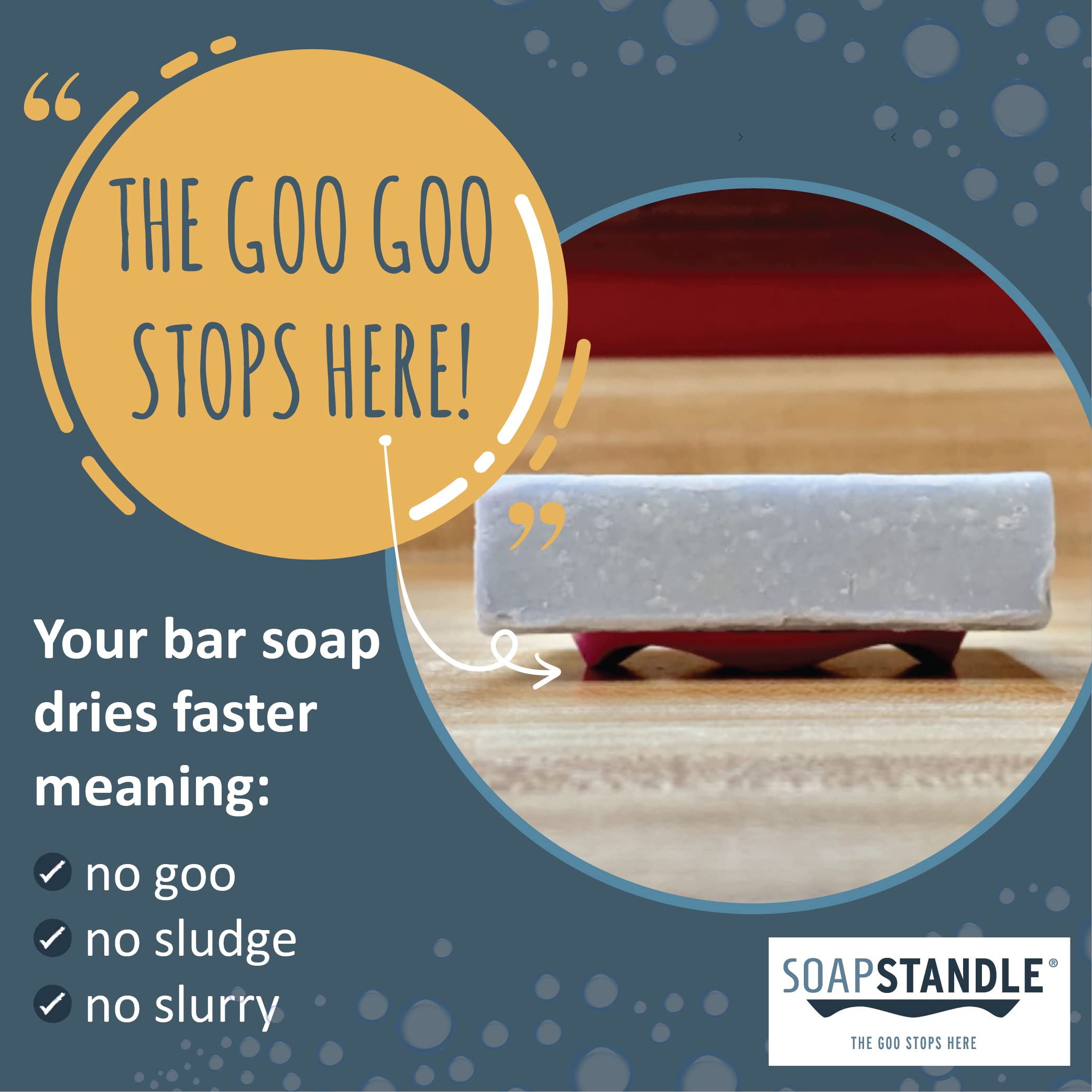 SoapStandle Bar Soap Grip No Goo or Mess Soap Holder for Bath and Showers 4 Pack  Clear