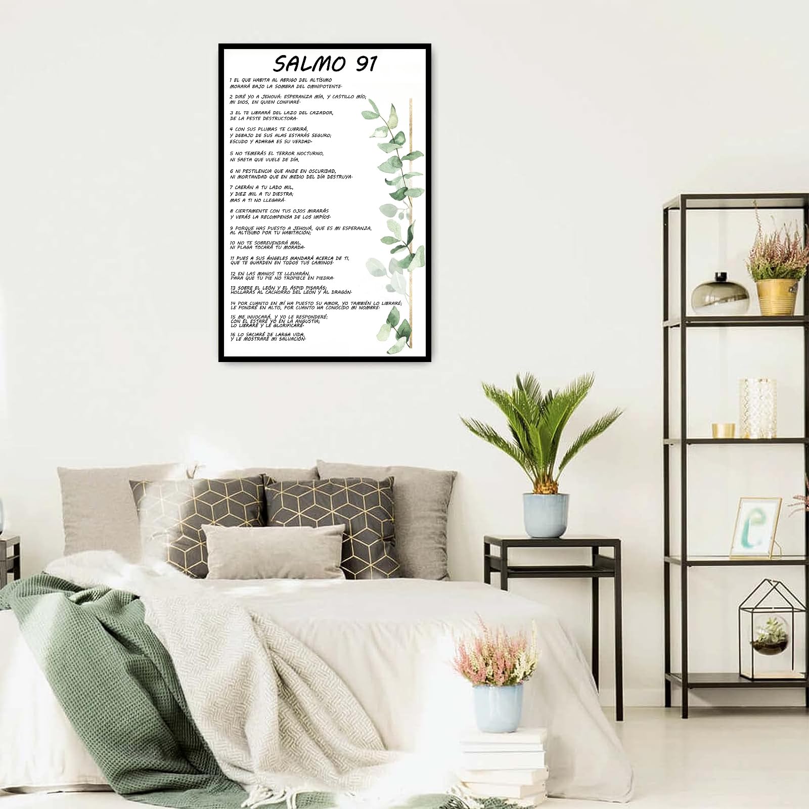 Salmo 91 En Espaol Para Pared Bible Verse Wall Art Scripture Framed Biblical Psalm 91 Canvas Painting Christian Prayer Room Offi