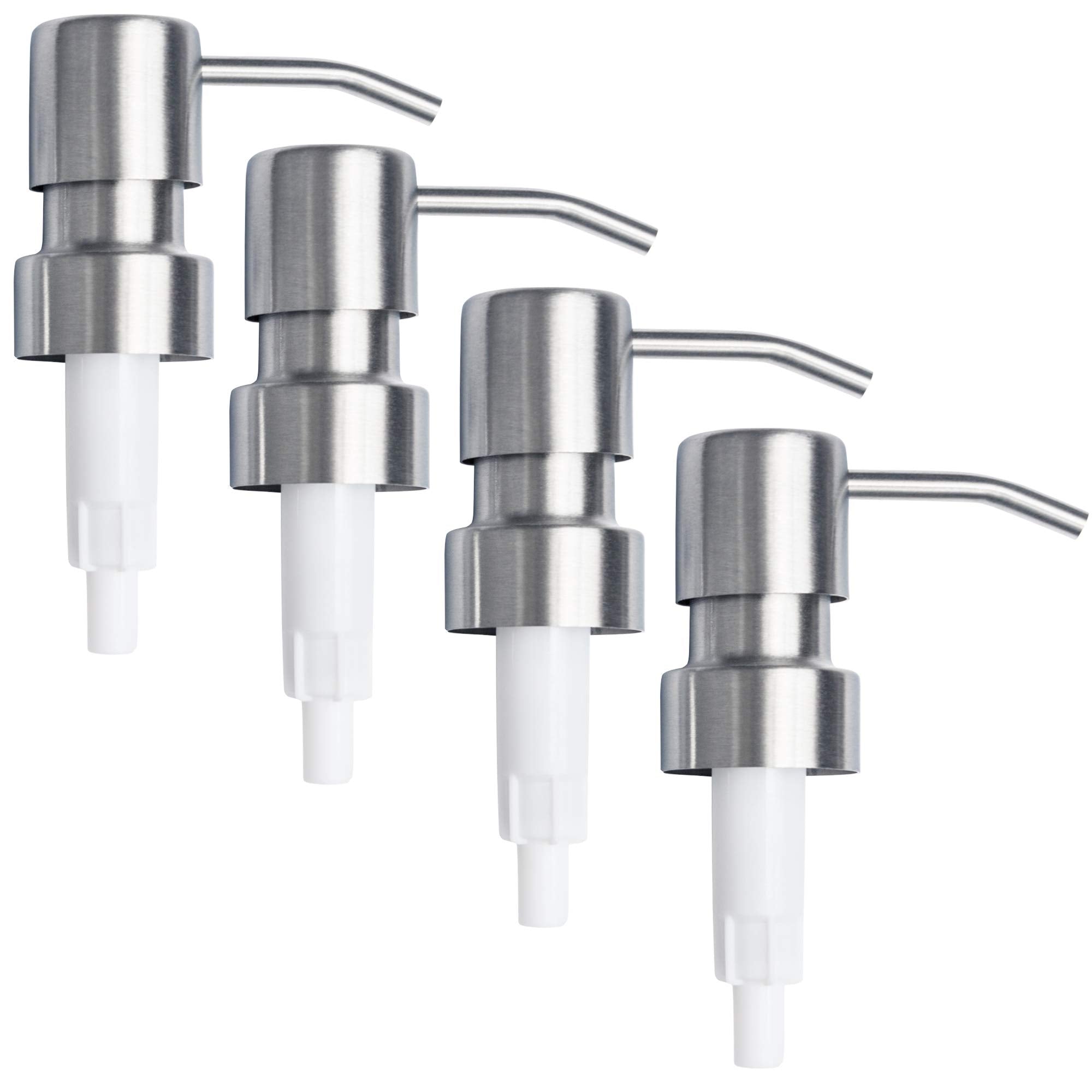 Bathroom Countertop Soap Dispensers (Brushed Nickel, 4 Pack)