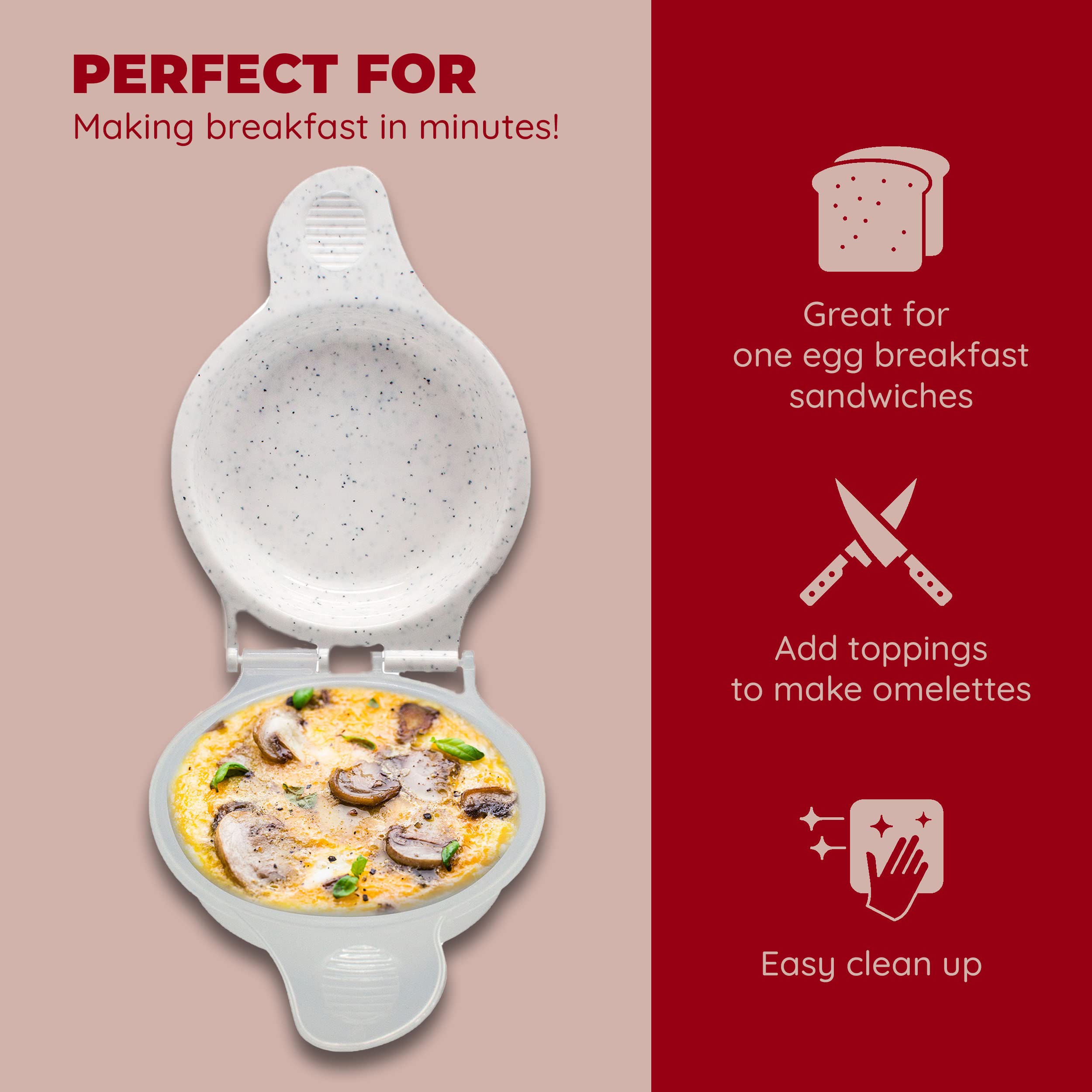 Good Living Microwave Egg Muffin Breakfast Sandwich Pan for Eggs in a Minute or Less  1-pack