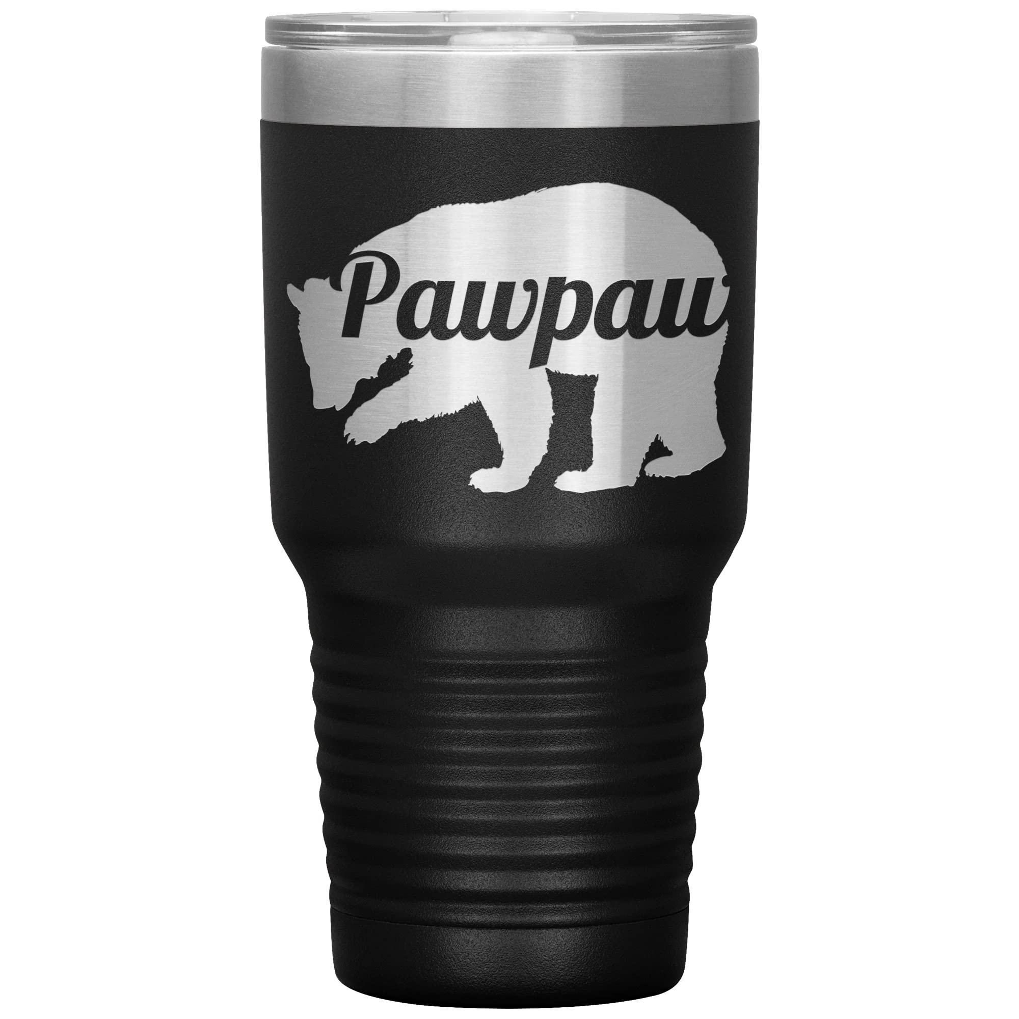 Pawpaw Bear Tumbler - Pawpaw Gift - 30Oz Insulated Engraved Stainless Steel Pawpaw Tumbler Cup Black