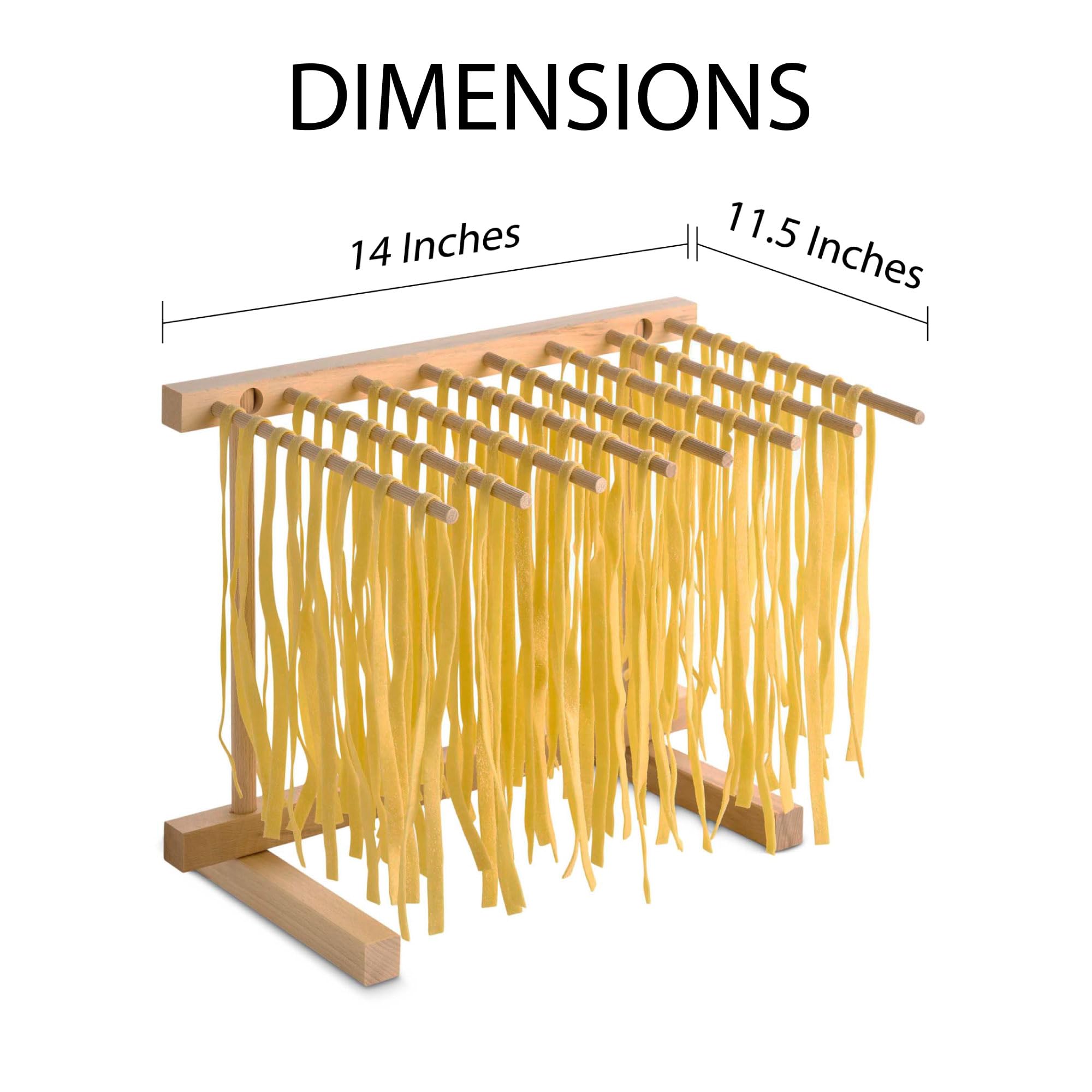 Fantes Collapsible Pasta And Noodle Drying Rack, Made In Italy, Natural Beechwood, 13.375 X 11.5-Inches, The Italian Market Orig