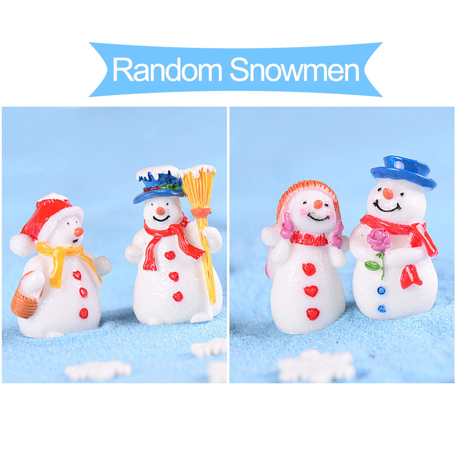 KUUQA Mini Christmas Trees Bottle Brush Trees with Snowmen Reindeer, 31Pcs Christmas Village Sets Village Accessories Ornaments