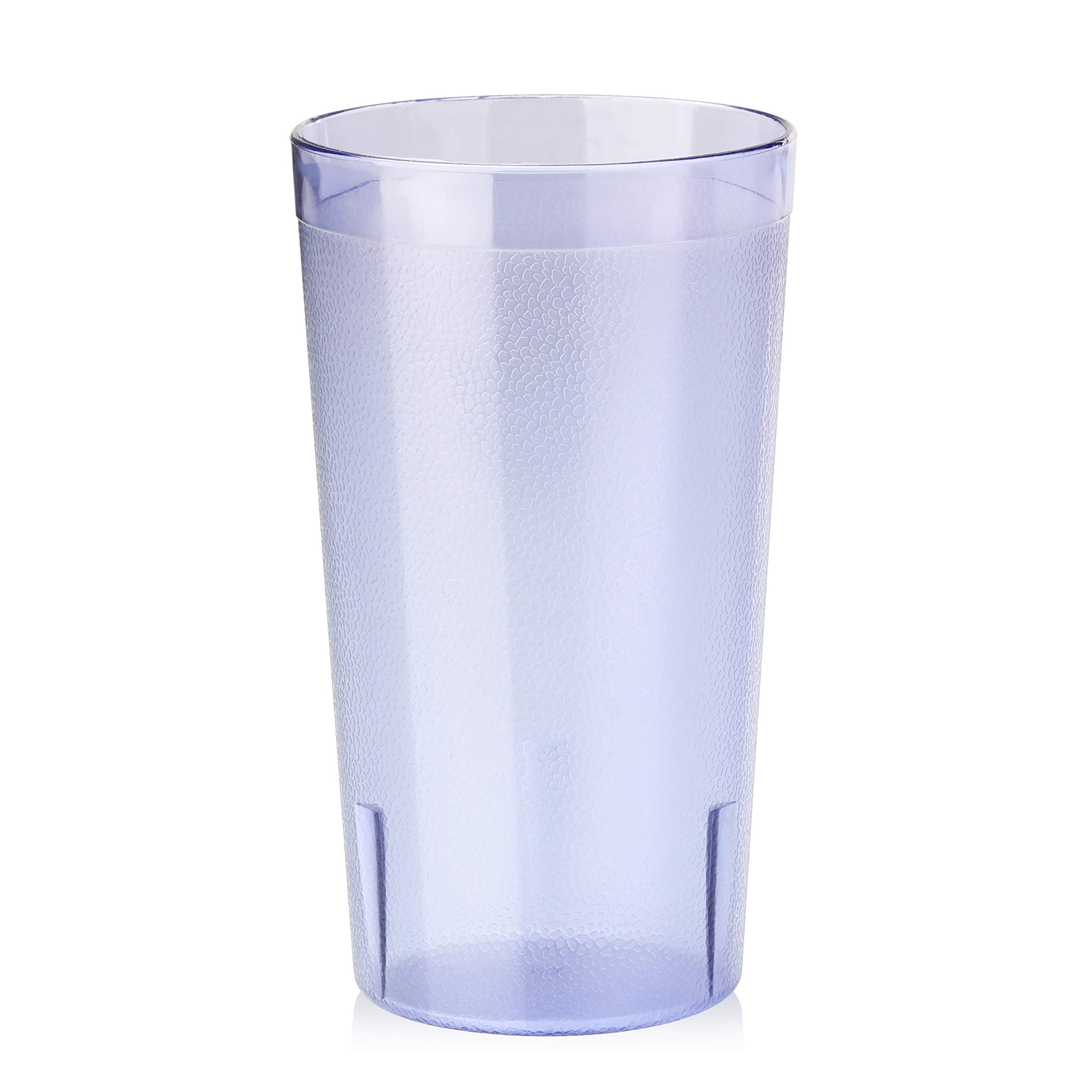 New Star Foodservice 46281 Tumbler Beverage Cup, Stackable Cups, Break-Resistant Commercial San Plastic, 12 Oz, Blue, Set Of 12