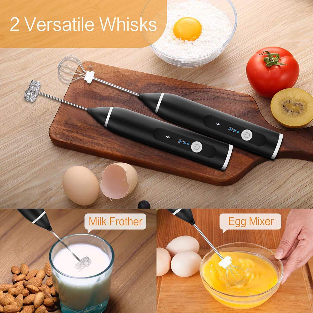 Milk Frother Handheld Frother Whisk, Electric Coffee Foam Maker Mini Blender Usb Rechargeable Drink Mixer For Latte, Cappuccino,