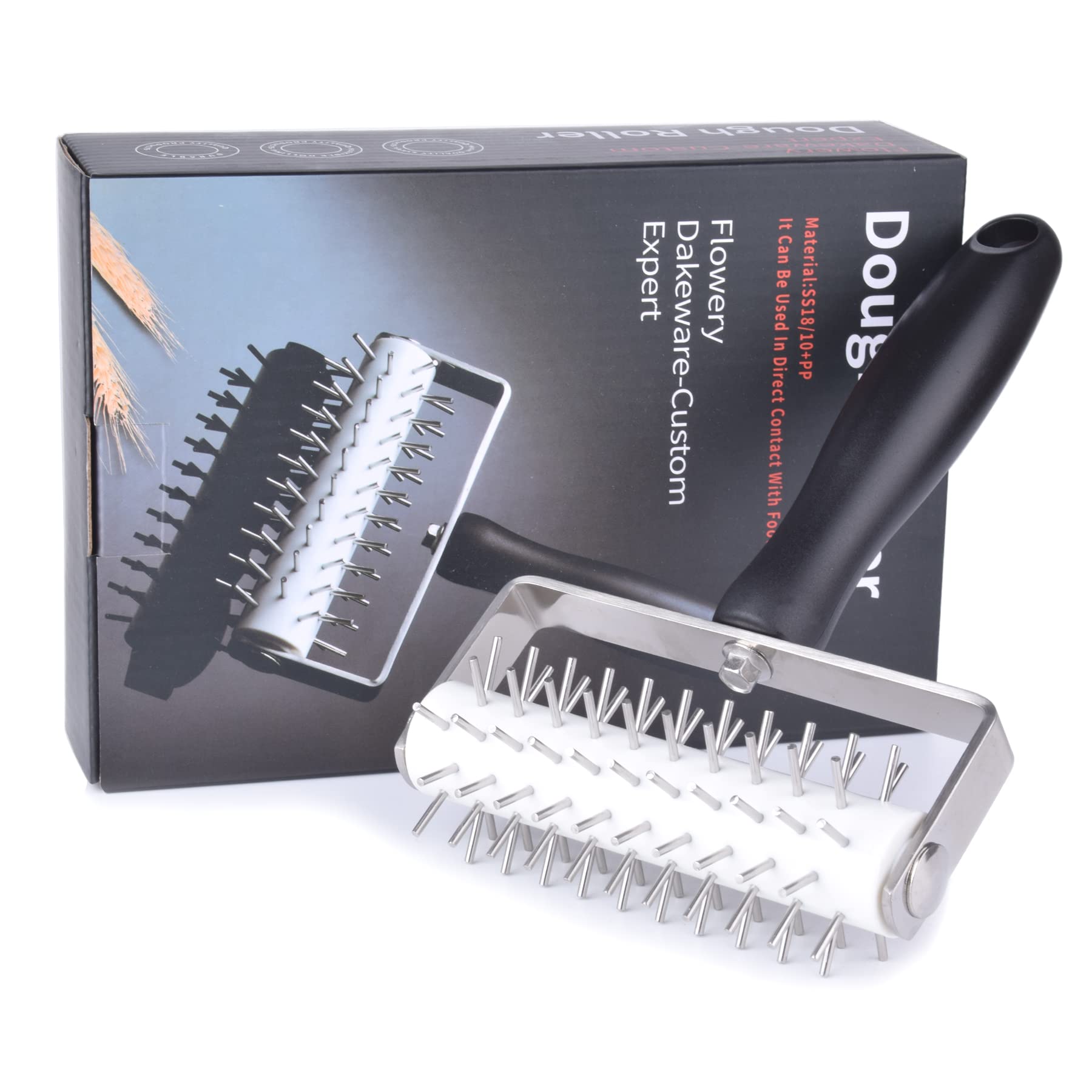 Pizza Dough Docker - Evnsix Pastry Docker Roller With Stainless Steel Spikes For Homemade Baking Cake Crackers Pie Hole Maker,Pr