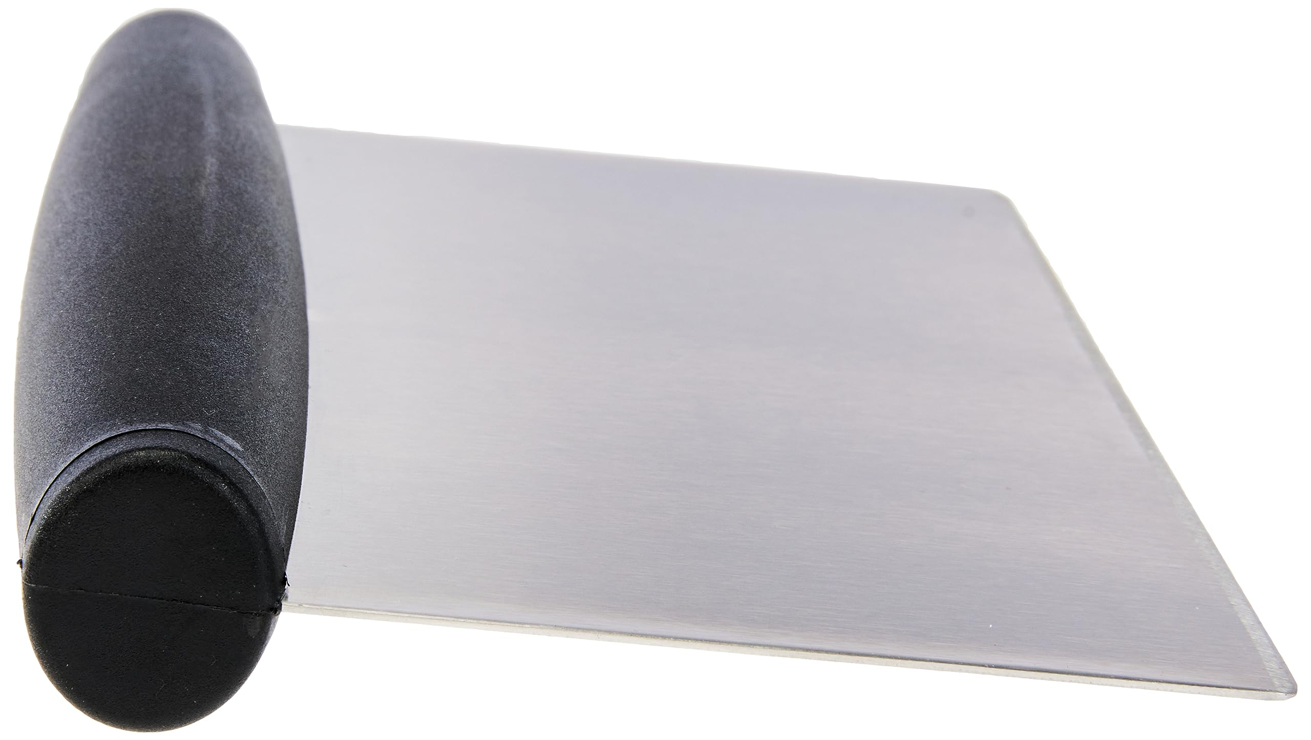 Amazon Basics Multi-Purpose Stainless Steel Scraper/Chopper With Contoured Grip, 6-Inch, Silver, Black