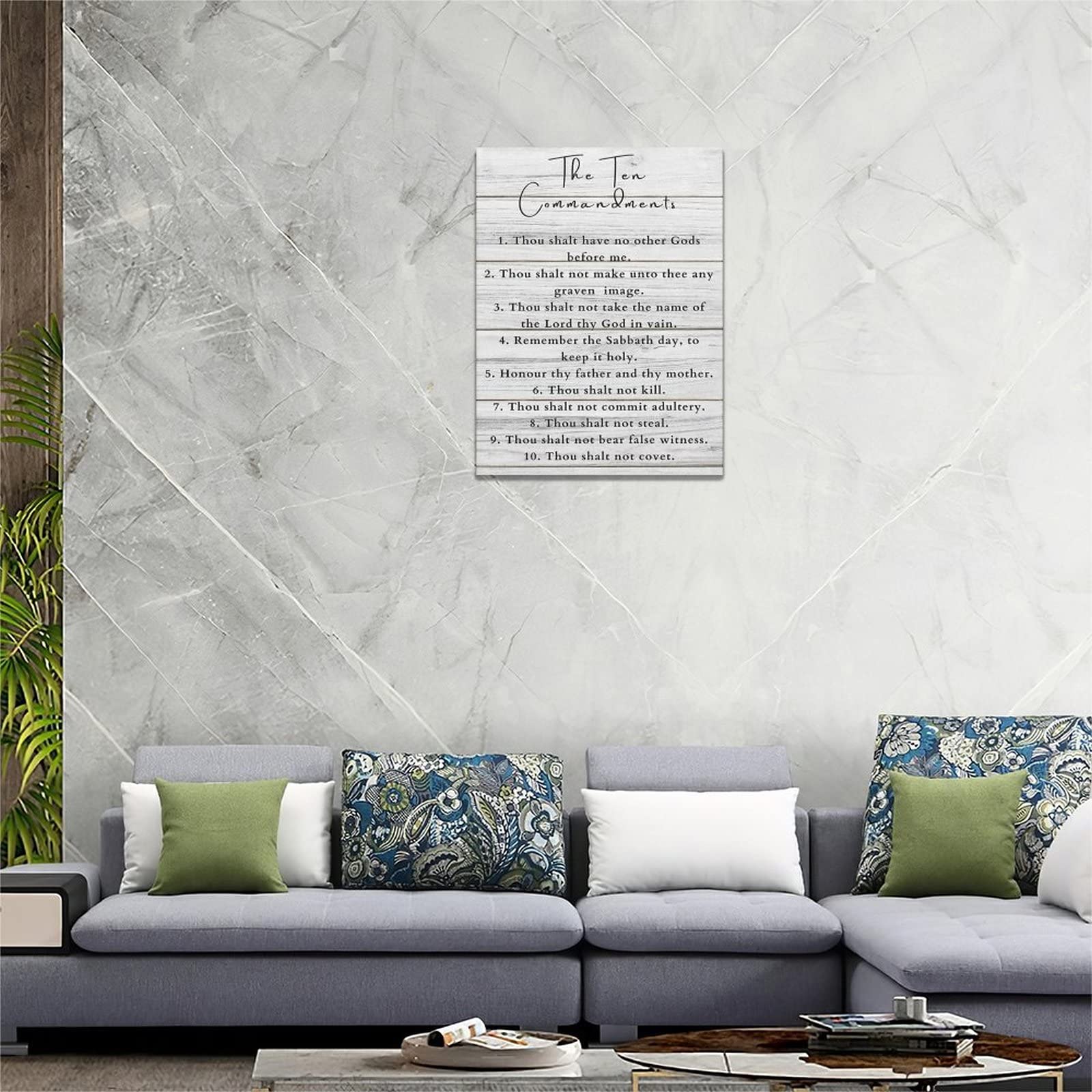 Ten Commandments Wall Decor 10 Commandments Wall Art Bible Verse Canvas Painting Christian Scriptures Pictures Prints Modern Fra