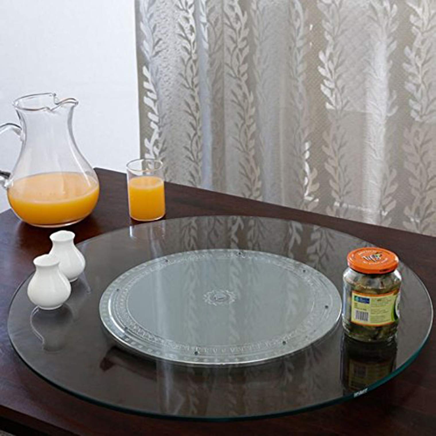 Xllent Revolving Tray | Revolving Tray For Dining Table | Lazy Susan Revolving Toughened Glass Tray, 18 Inches Original