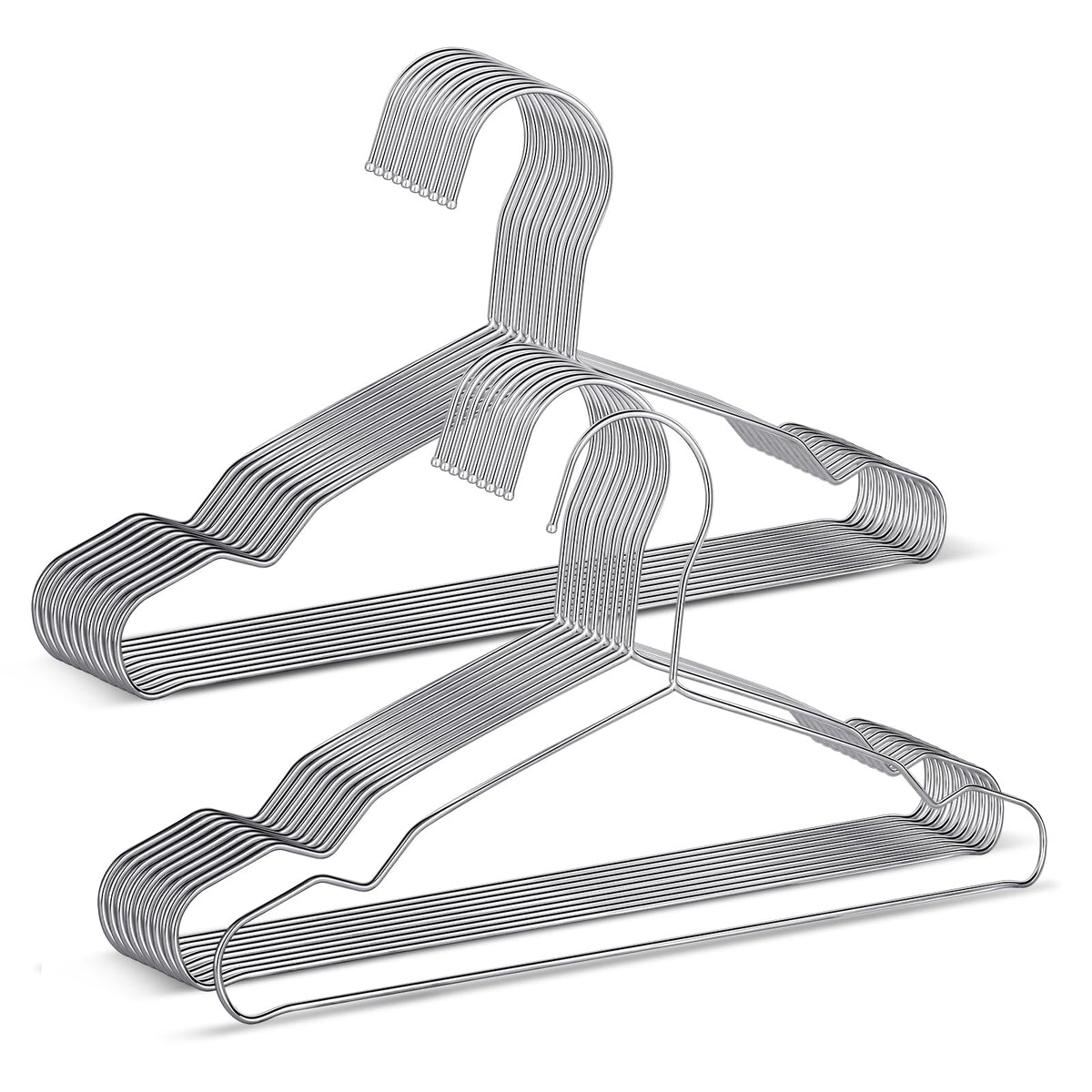 Kids Hangers,12.4 Inches Stainless Steel Heavy Duty Baby Clothing Hangers 20 Pack,Space-Saving Non-Slip Metal Wire Hangers For K