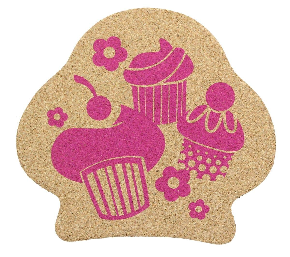 Single Retro Cork Drink Coaster - Cupcake Cluster