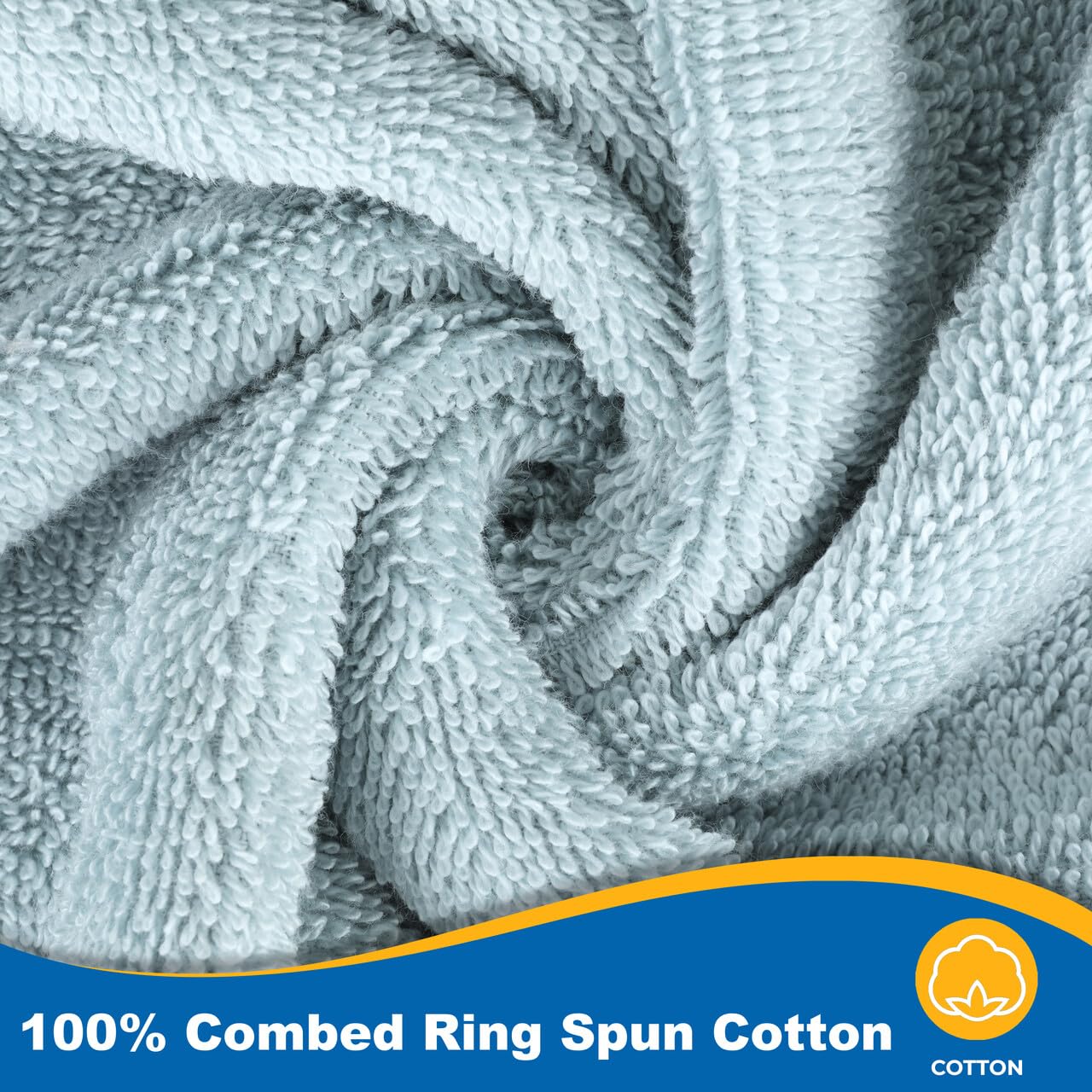Kaufman - Luxury 100% Cotton Towels | 6 Piece Bath Towel Set | 2 Bath Towels (54 In X 30 In), 2 Hand Towels (16 X 28), 2 Washclo