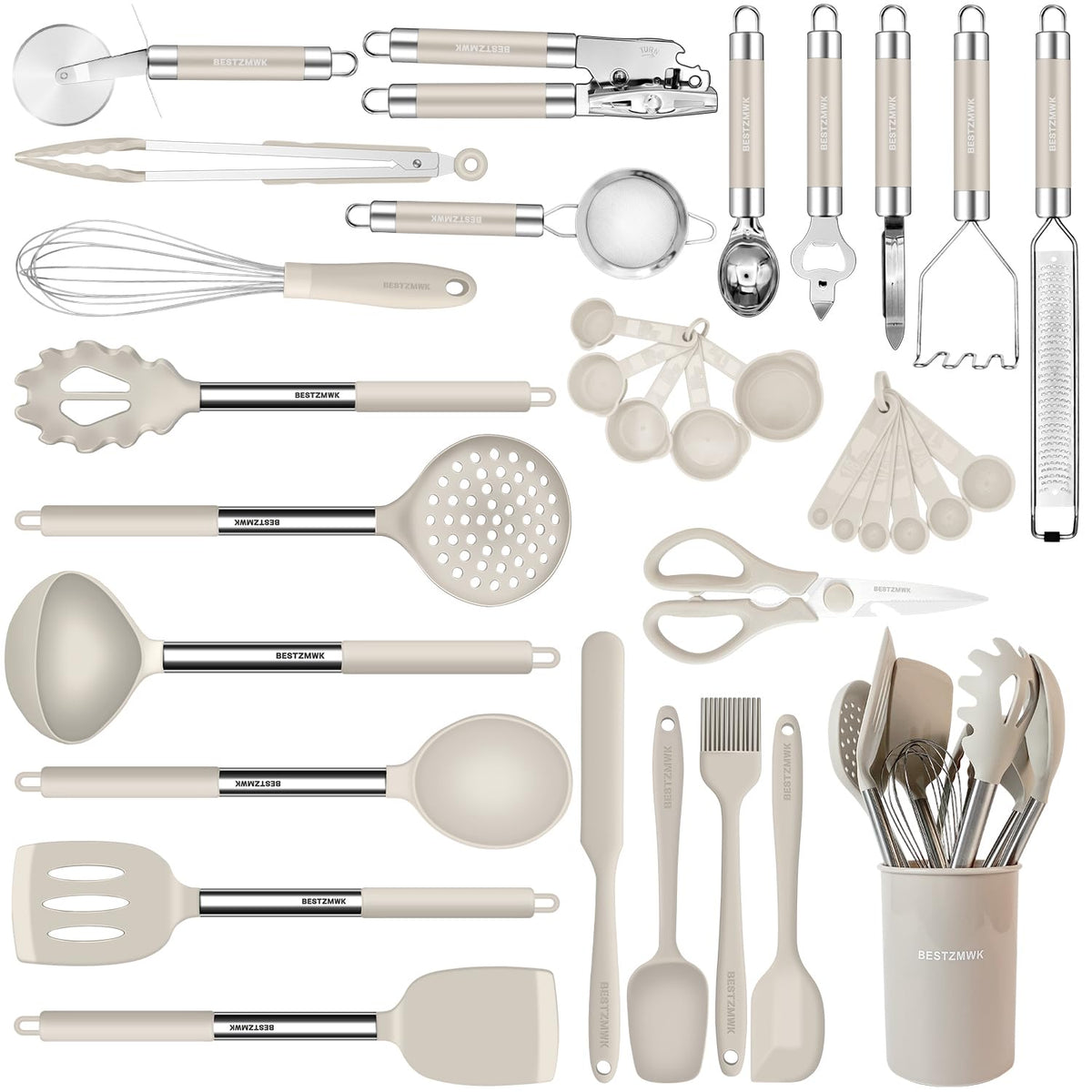 Kitchen Utensils Set-Silicone Cooking Utensils-32Pcs Non-Stick Silicone Cooking Kitchen Utensils Spatula Set With Holder-Best Ki
