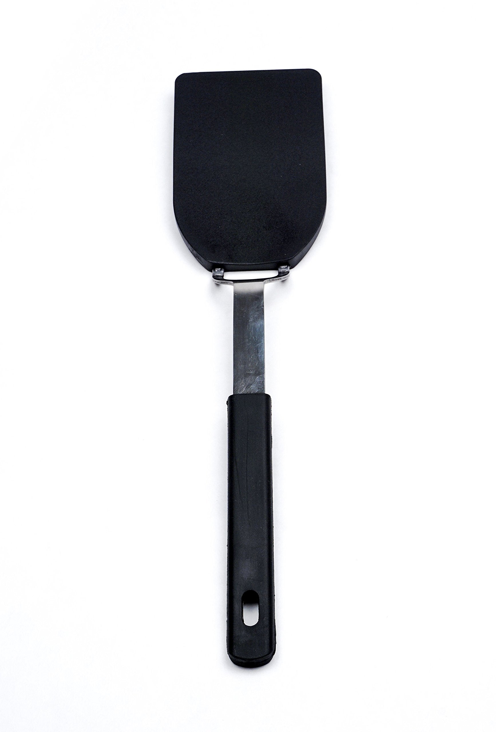 RSVP International Kitchen Tool Collection Flexible Nylon Spatula  Stainless Steel Handle  12x2.75''  Black