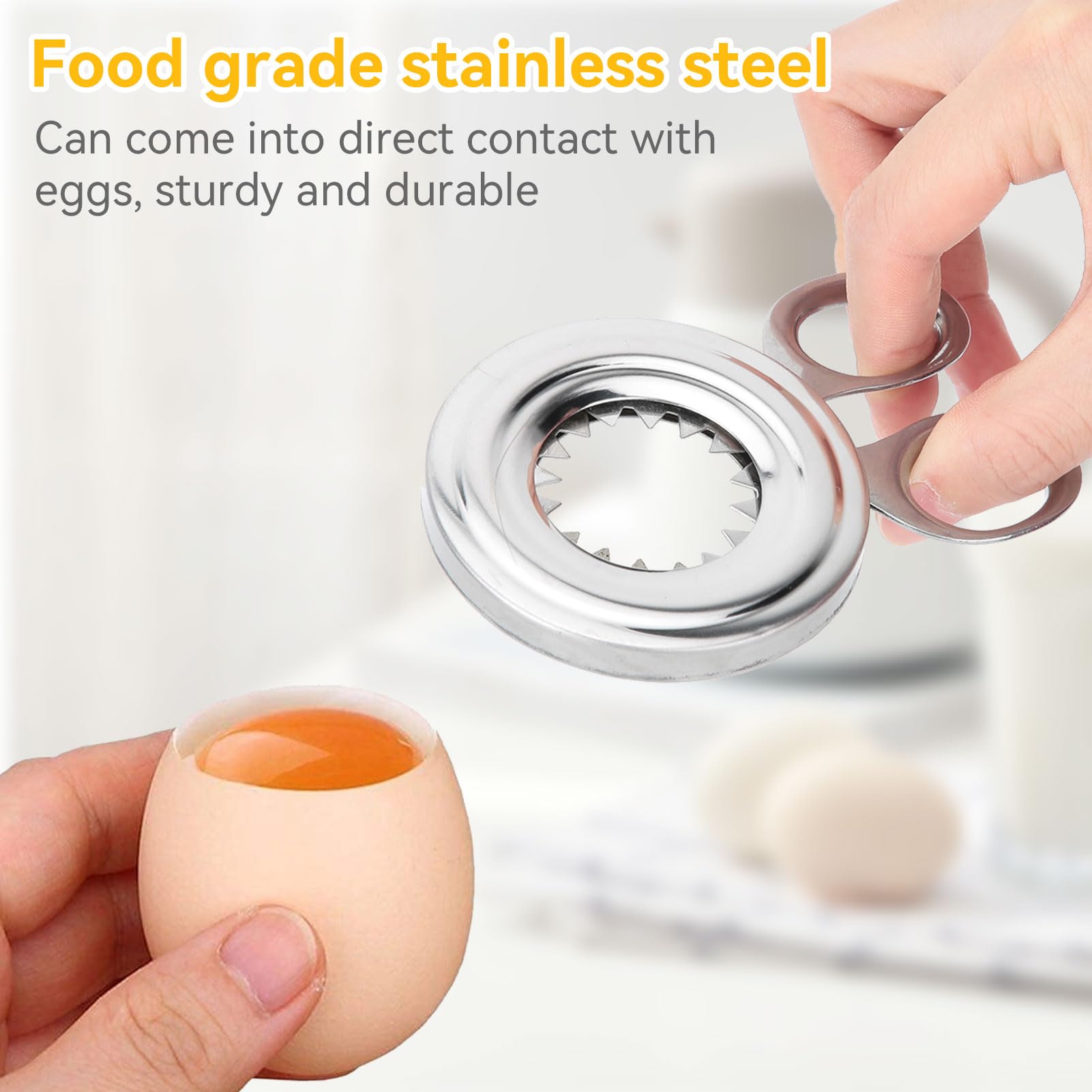 Egg Cracker Topper Stainless Steel Egg Opener Eggshell Cutter Easy Egg Opener Soft Hard Boiled Eggs Cutter Cracker Separator Egg