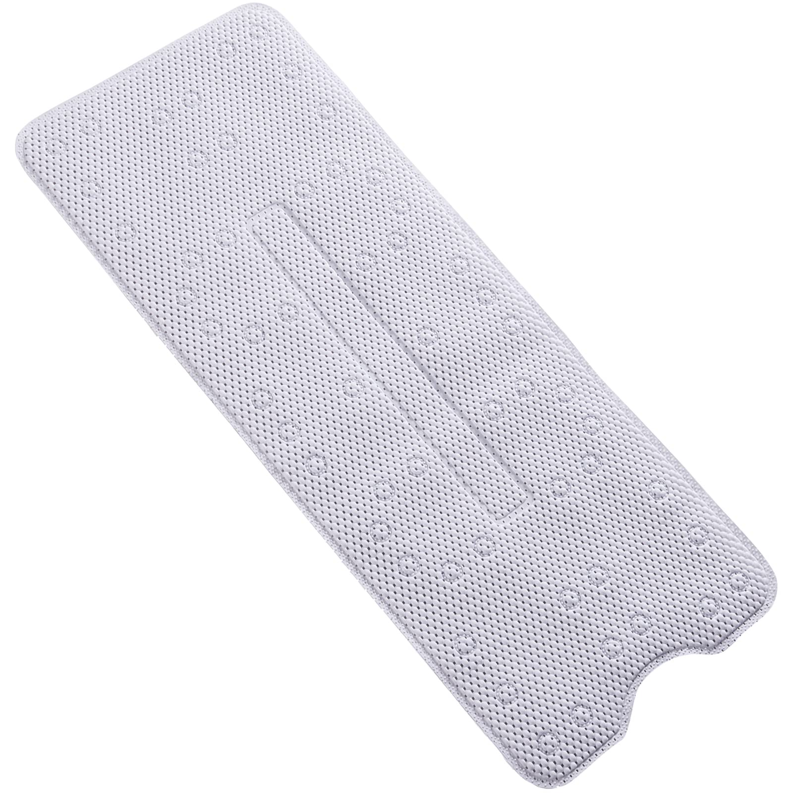 Webos Soft Bathtub Mat Non Slip: Memory Foam Shower Mat With Suction Cups For Bathroom Inside Tub 40X16Inch (White)