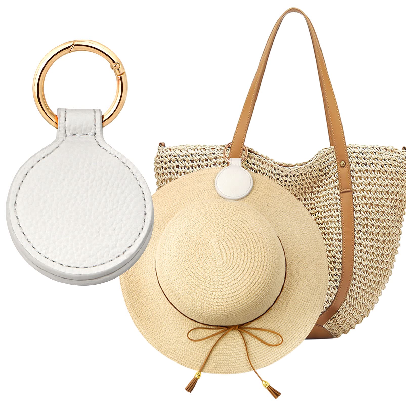 Niveaya Hat Clip For Travel - Magnetic Hat Clip Storage, Travel Hat Hooks, Vacation Beach Cruise Essentials Accessory White