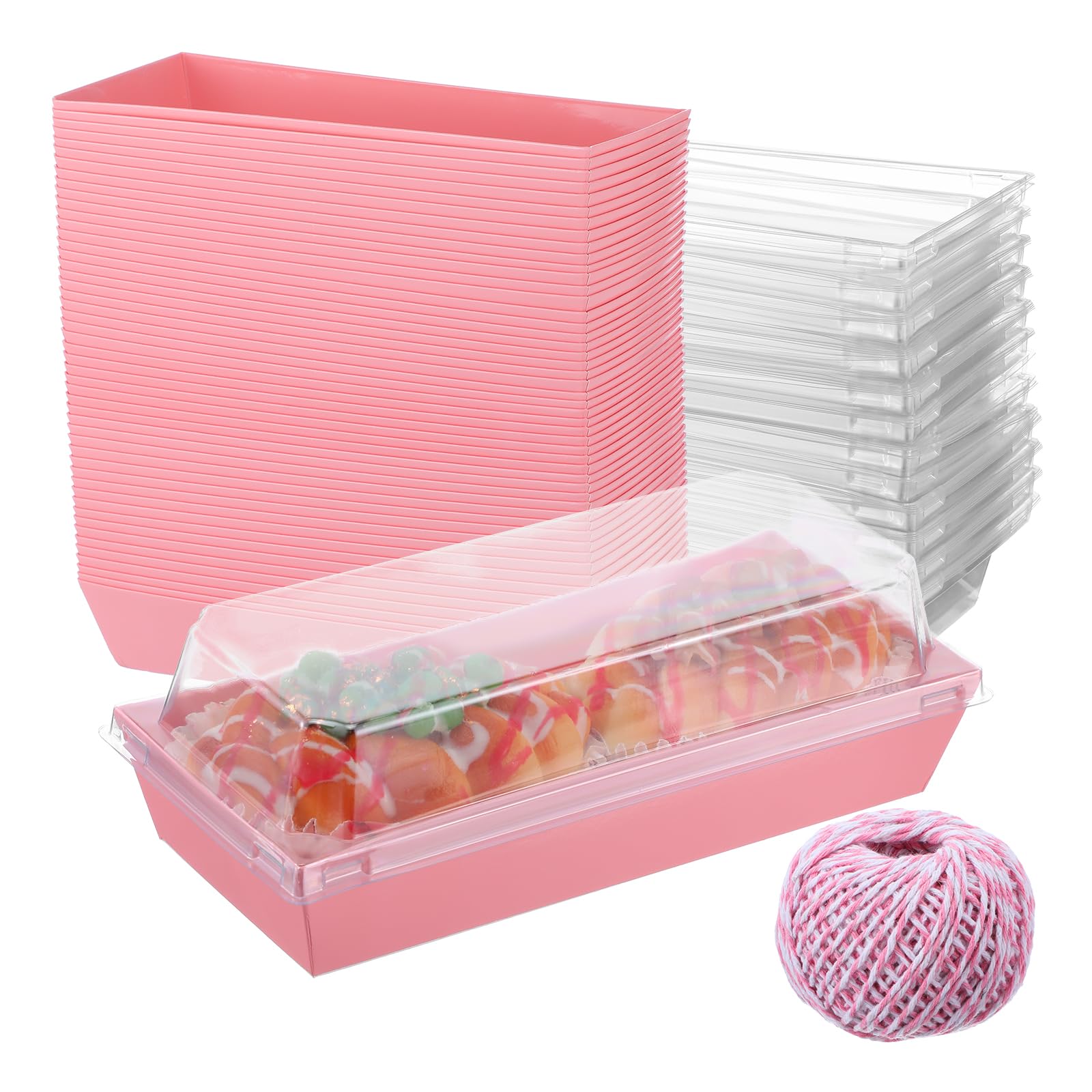 MAQUITA 50 Pack Charcuterie Boxes with Clear Lids, Small Paper Charcuterie Boxes To Go Treat Containers for Desserts, Cookies, S