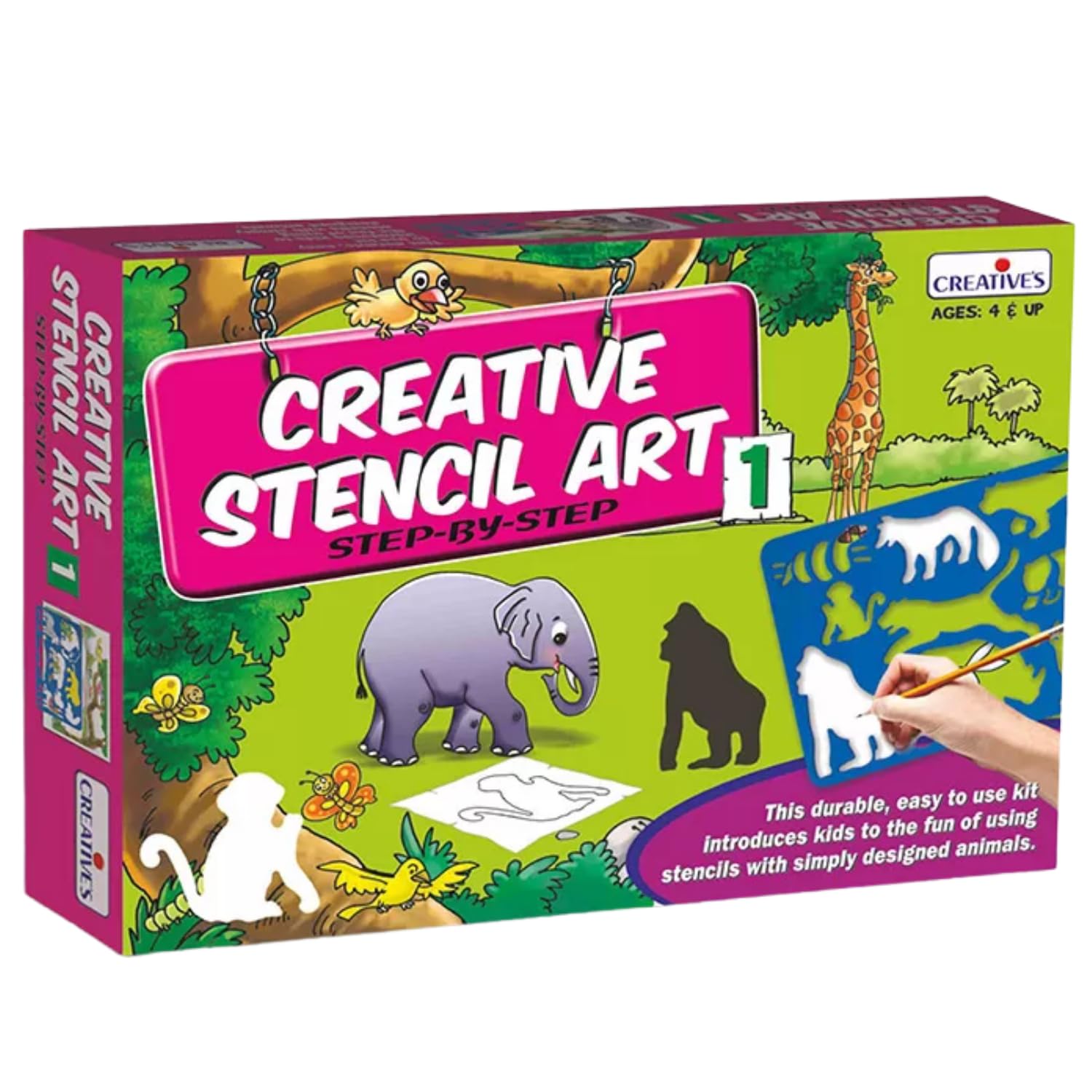 CreativeS Stencil Art 1 | Drawing Kit | Educational Preschool Drawing Kit | Animals Drawing Kit | Stencils Of Animals Made Of N