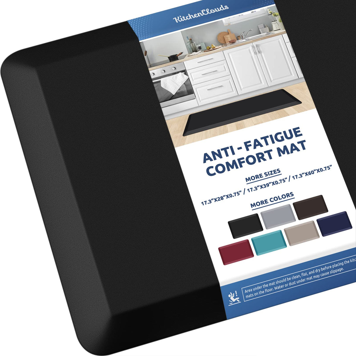 Kitchenclouds Kitchen Mat Cushioned Anti Fatigue Kitchen Rug Non Slip Standing Mat Comfort Floor Mats For Sink Office (17.3''X39
