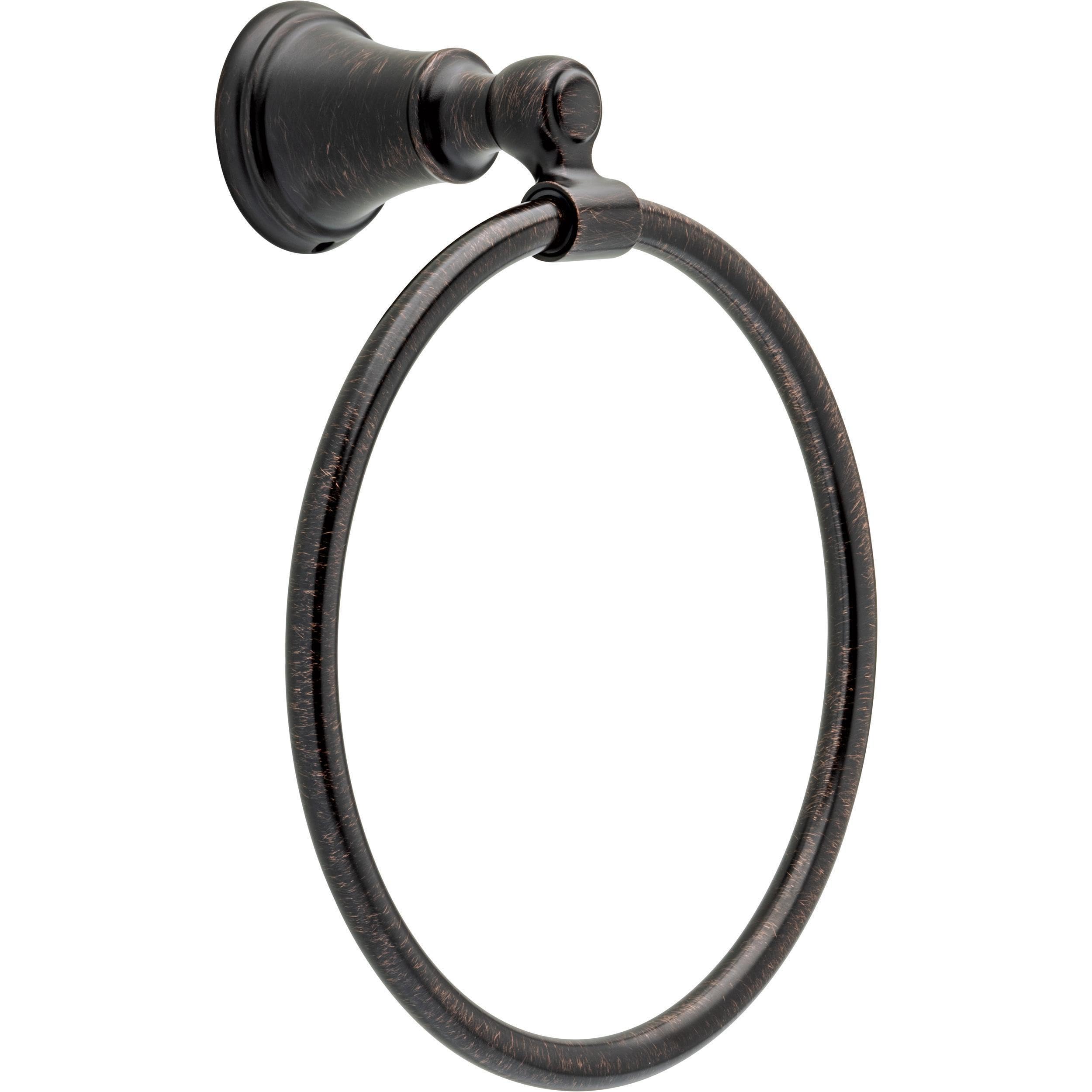 Delta Woodhurst (1-Pack) Hand Towel Holder Venetian Bronze Towel Racks For Bathroom Wall Round Towel Ring Holder For Bath Towel