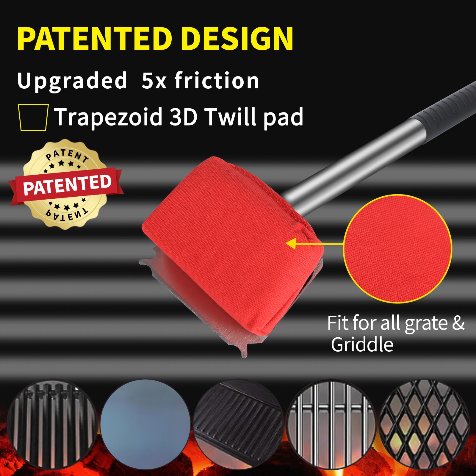 Xudakaixin Grill Brush Bristle Free,Water-Activated Steam Effectively Cleans The Grill.Unique Aramid Fiber Twill Pad For Cast Ir