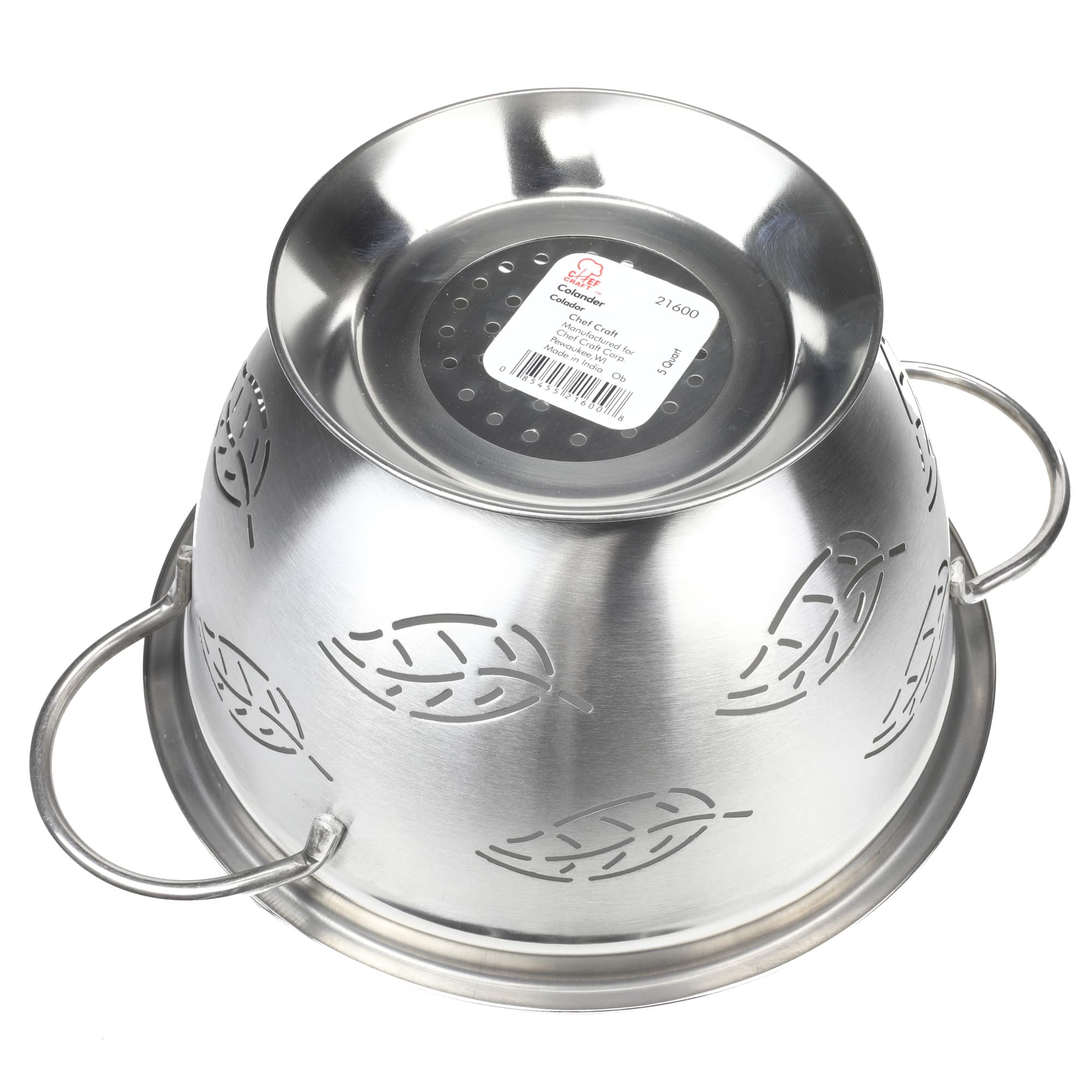 Chef Craft Select Leaf Colander, 5 Quart, Stainless Steel