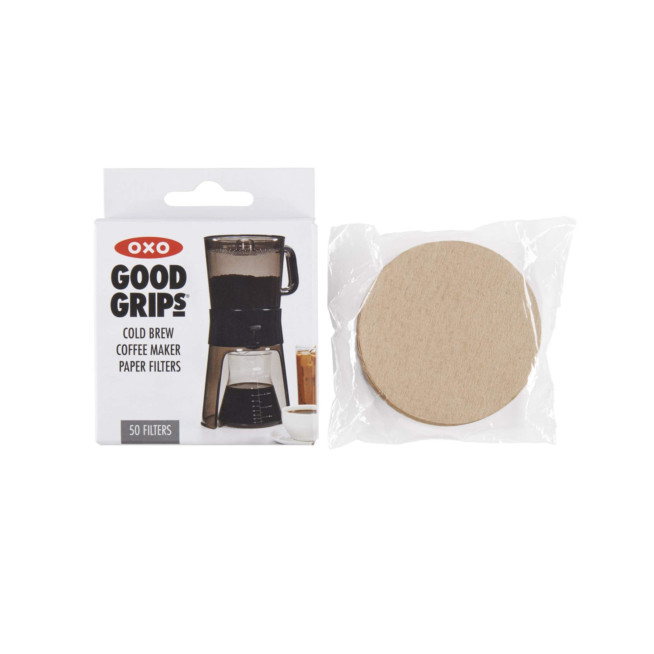 Oxo Good Grips Coffee Maker Replacement Paper, Brown, Per Box, 50 Ct, Cold Brew Filters, Count