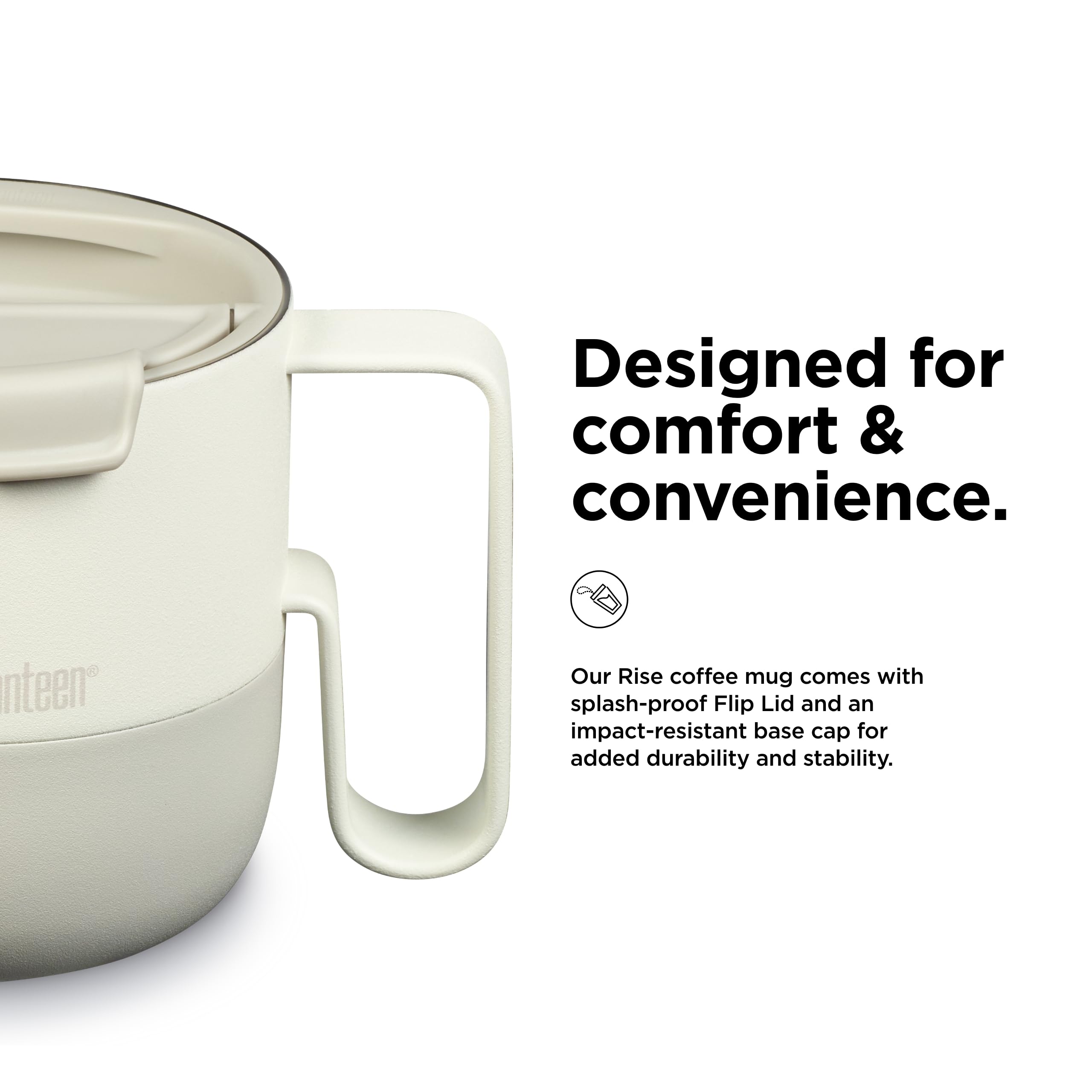 Klean Kanteen Rise 14Oz Mug - Stainless Steel With Flip Lid - Tofu