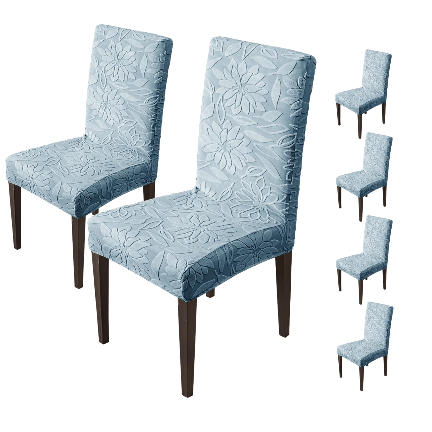 House Of Quirk Stretchy Universal Camellia Jacquard Waterproof Chair Cover Removable & Washable Short Dining Chair Cover Protect