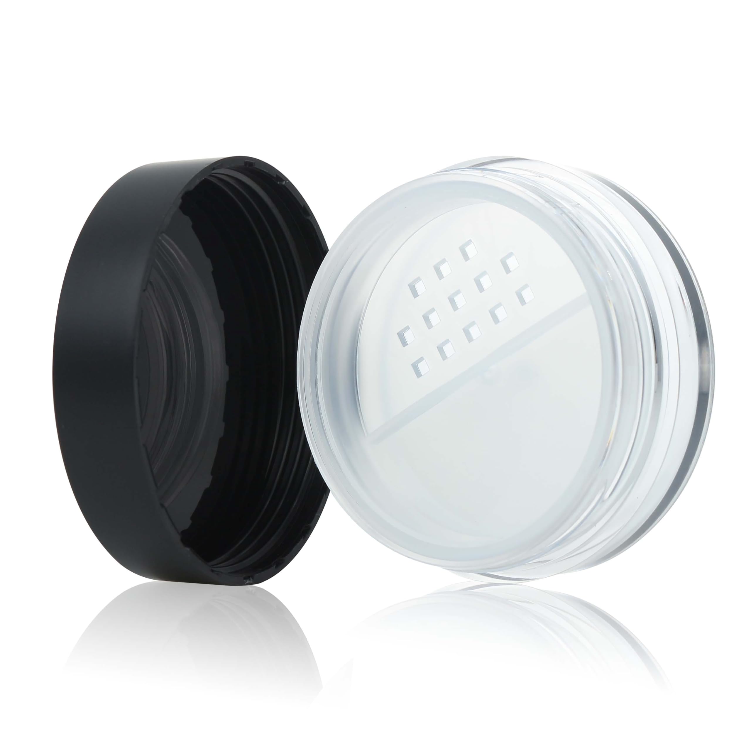 COSIDEA 20 pcs Empty plastic loose powder jar with twist sifer 20g refill pot can for Face powder (20)