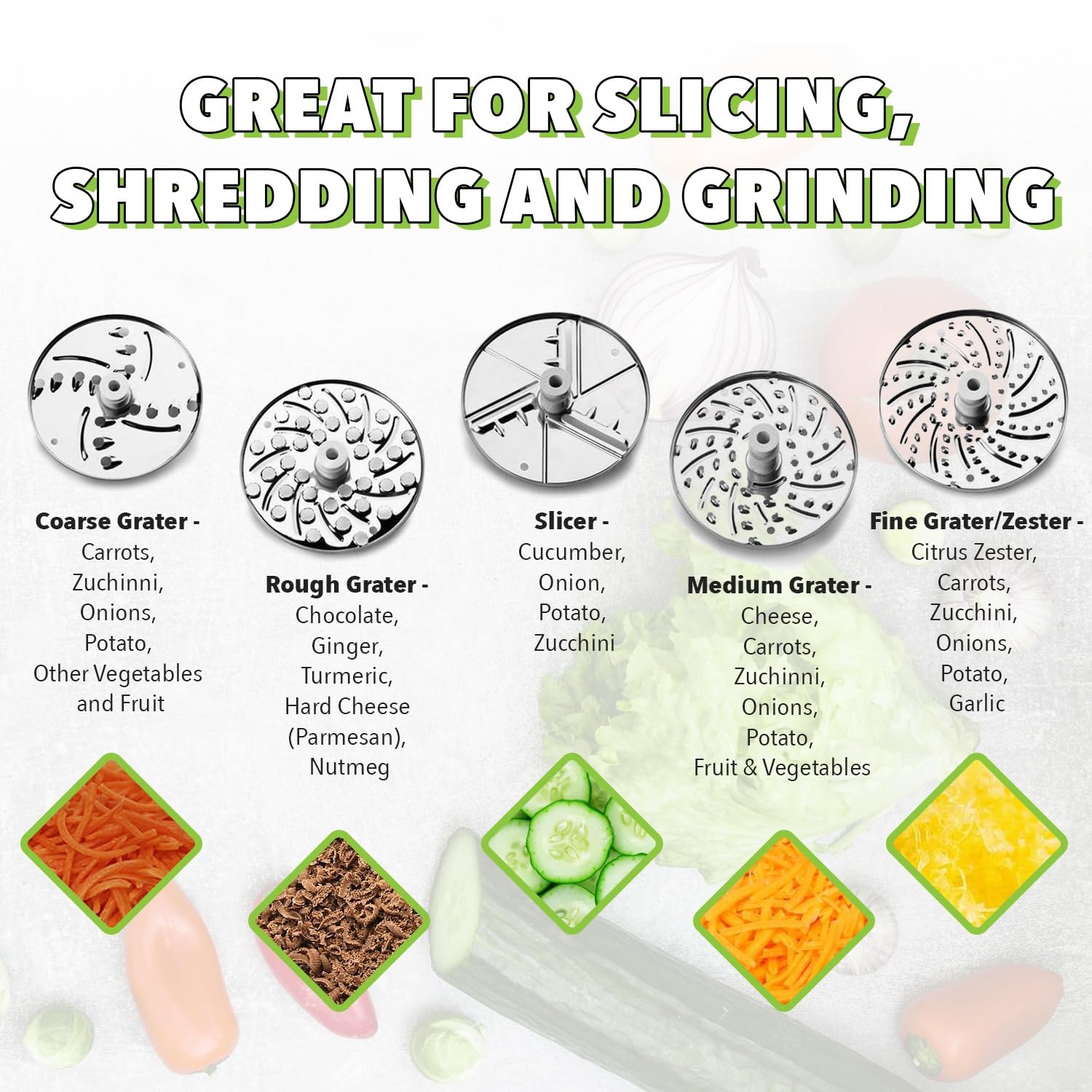 Ibili 5-in-1 Mouli Rotary Cheese Grater  Slicer  Made in Spain  Includes 5 Stainless Steel Interchangeable Variated Discs  (Discs Dishwasher Safe)