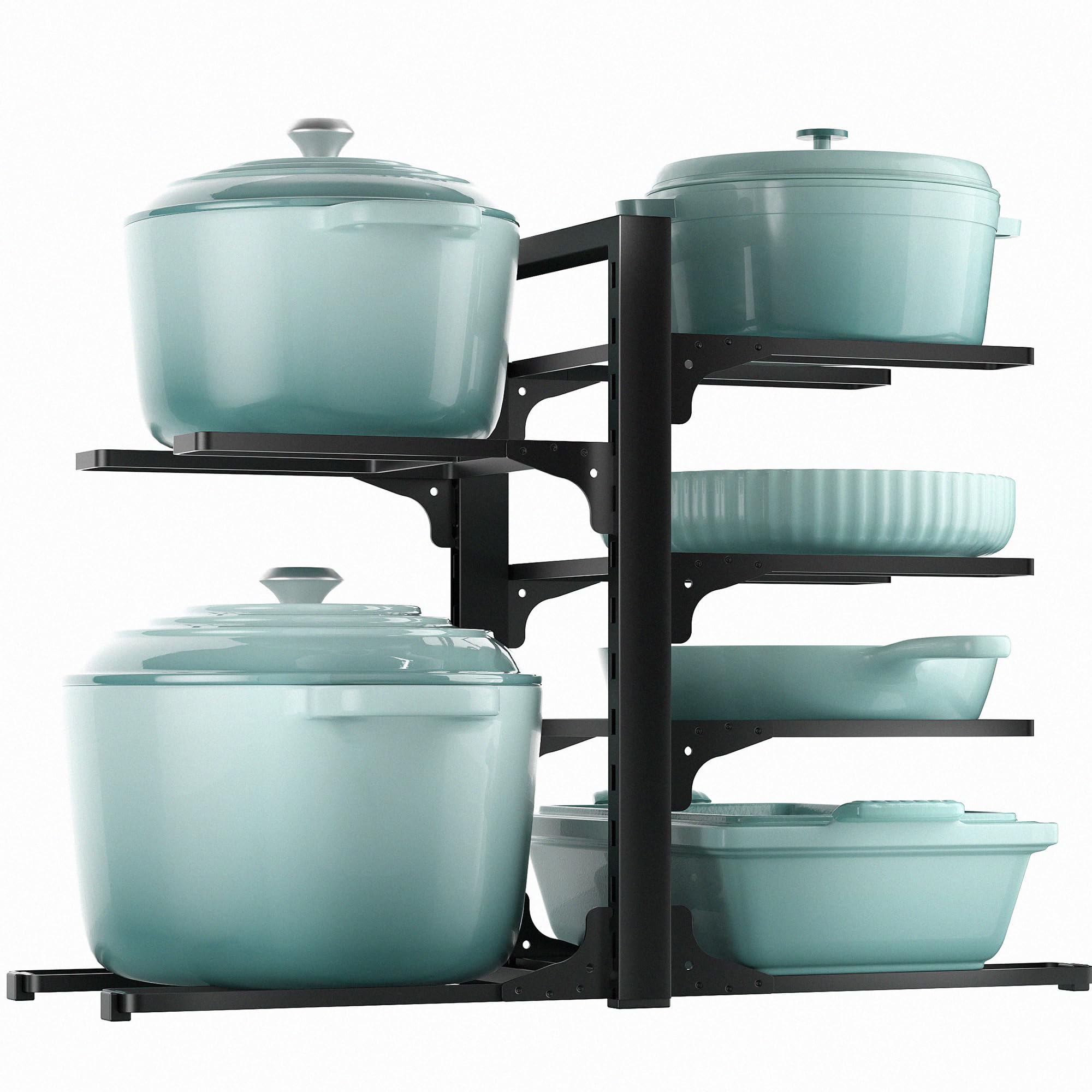 ORDORA 6-Tier Pots and Pans Organizer under Cabinet, Kitchen Cabinet Organizers and Storage, Heavy Duty Pots and Pan Storage Rac