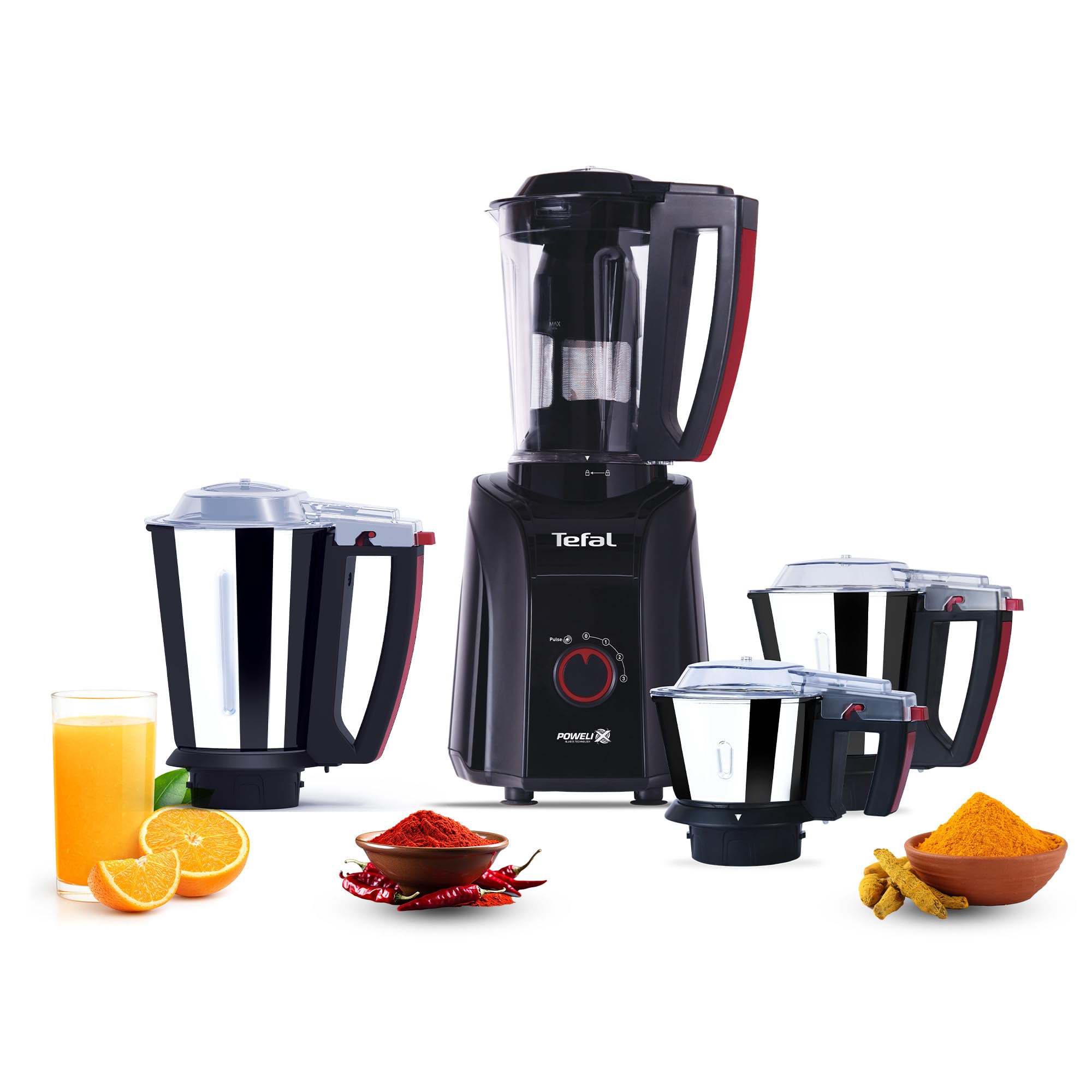 Tefal Puregrind Mixer Grinder, 800W Heavy-Duty Copper Motor, Advanced Lid Jar Interlocking Leakproof Jars | Hands Free Operation