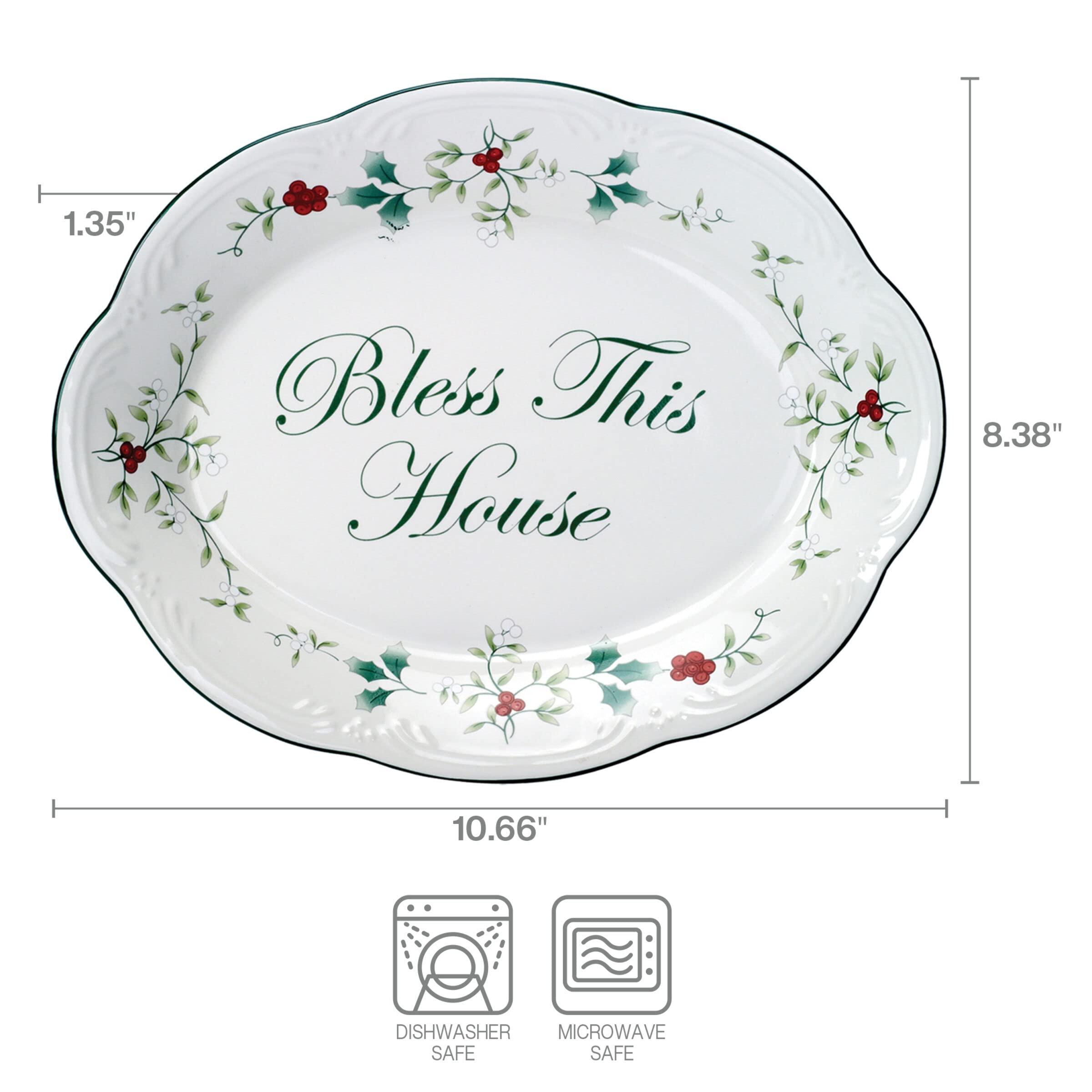 Pfaltzgraff Winterberry Bless This House Plate - 11-Inch