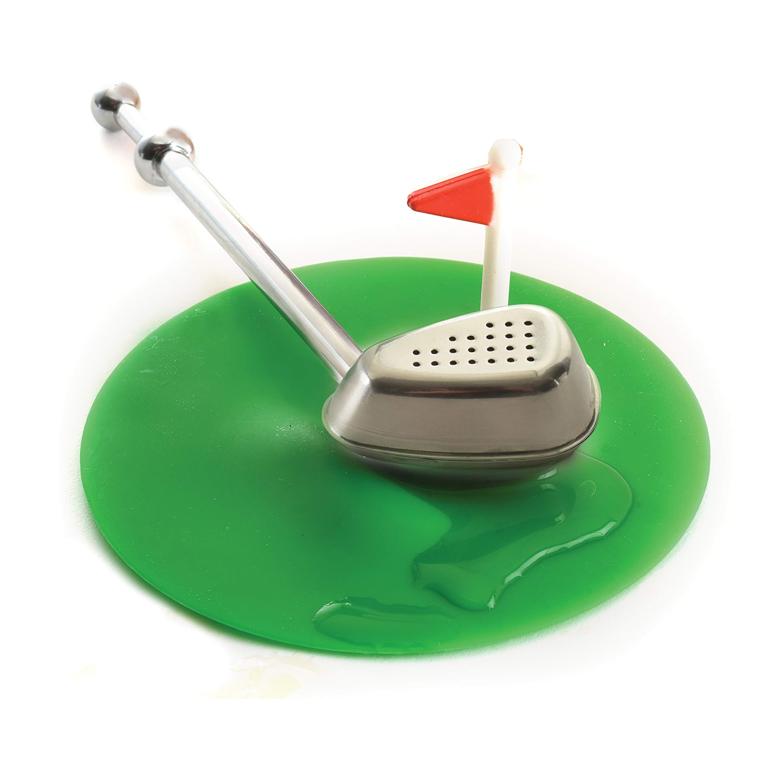 Norpro Stainless Steel Tee Time Golf Club Tea Infuser With Cover/Drip Catcher, Green